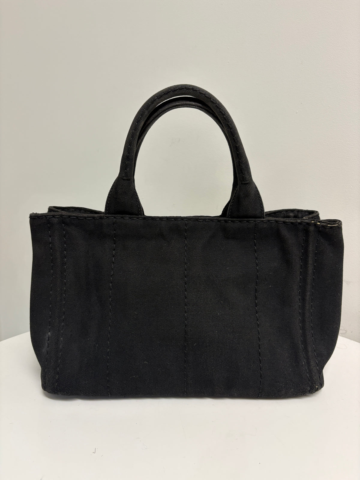 Prada Black Canapa Tote Bag