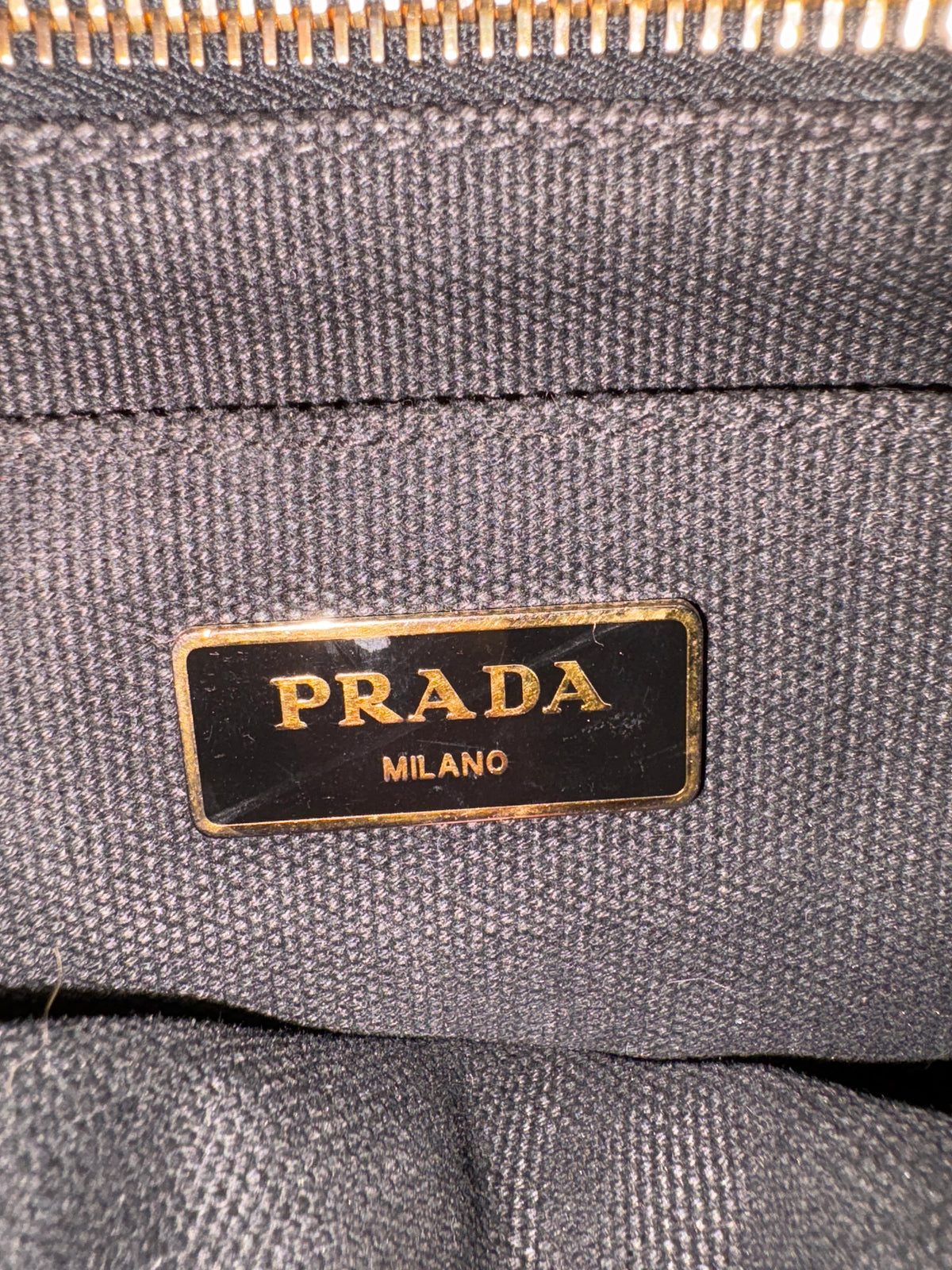 Prada Black Canapa Tote Bag