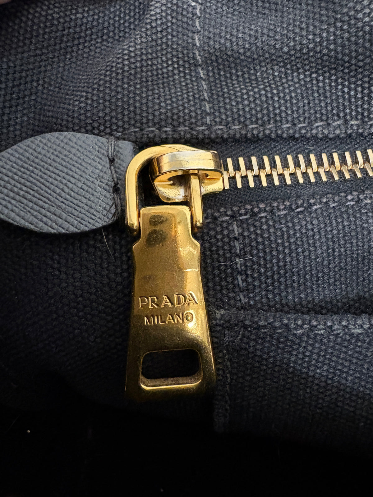Prada Black Canapa Tote Bag