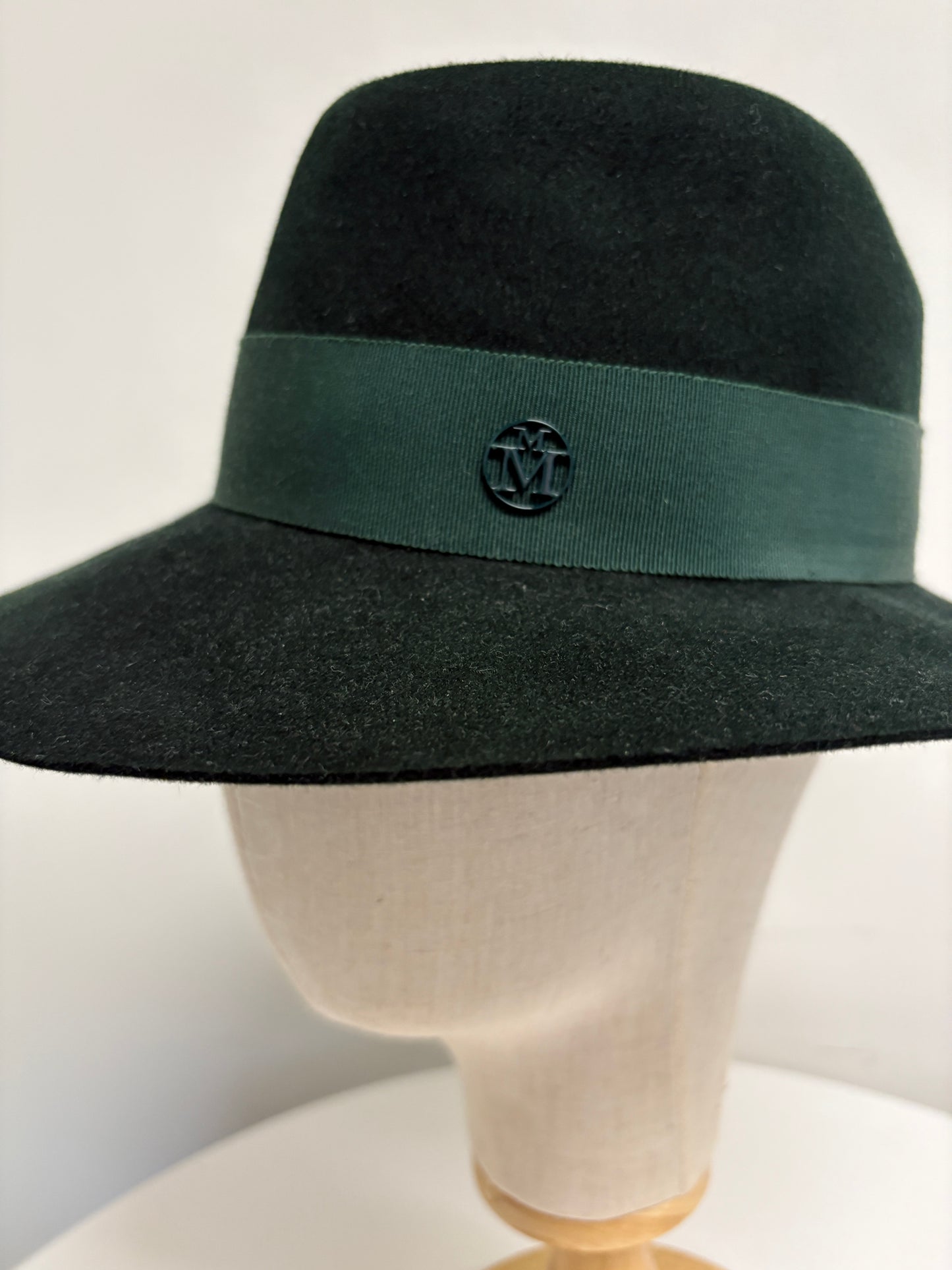 Maison Michel Green Fedora Hat