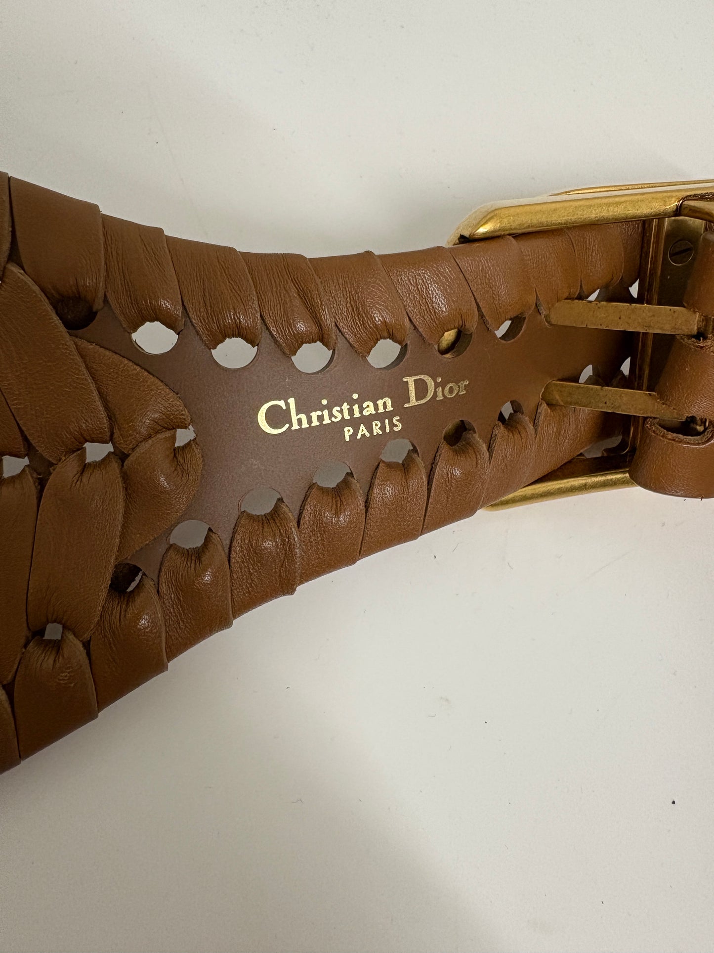 Christian Dior Tan Montaigne CD Belt