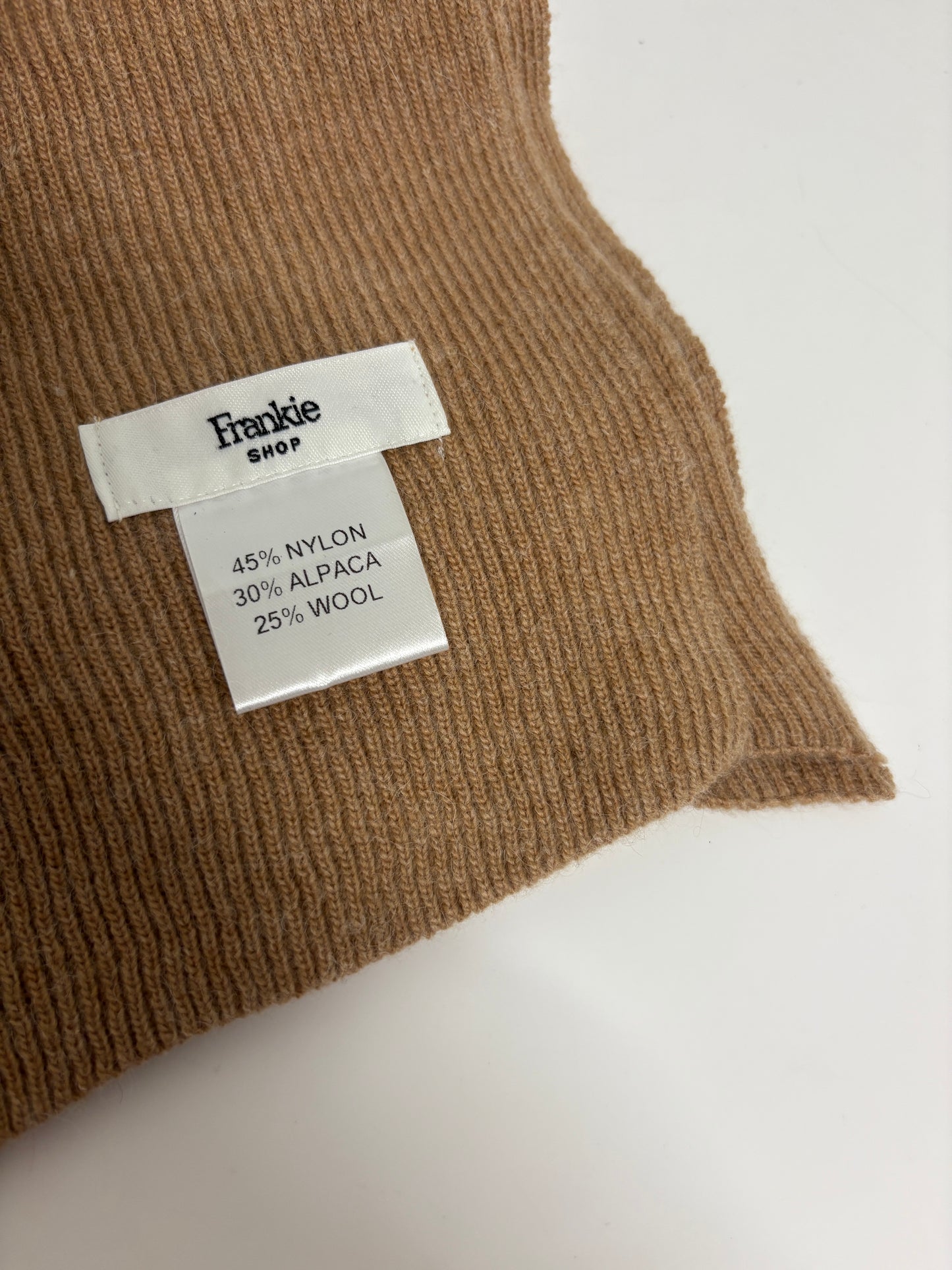 The Frankie Shop Camel Wool Scarf