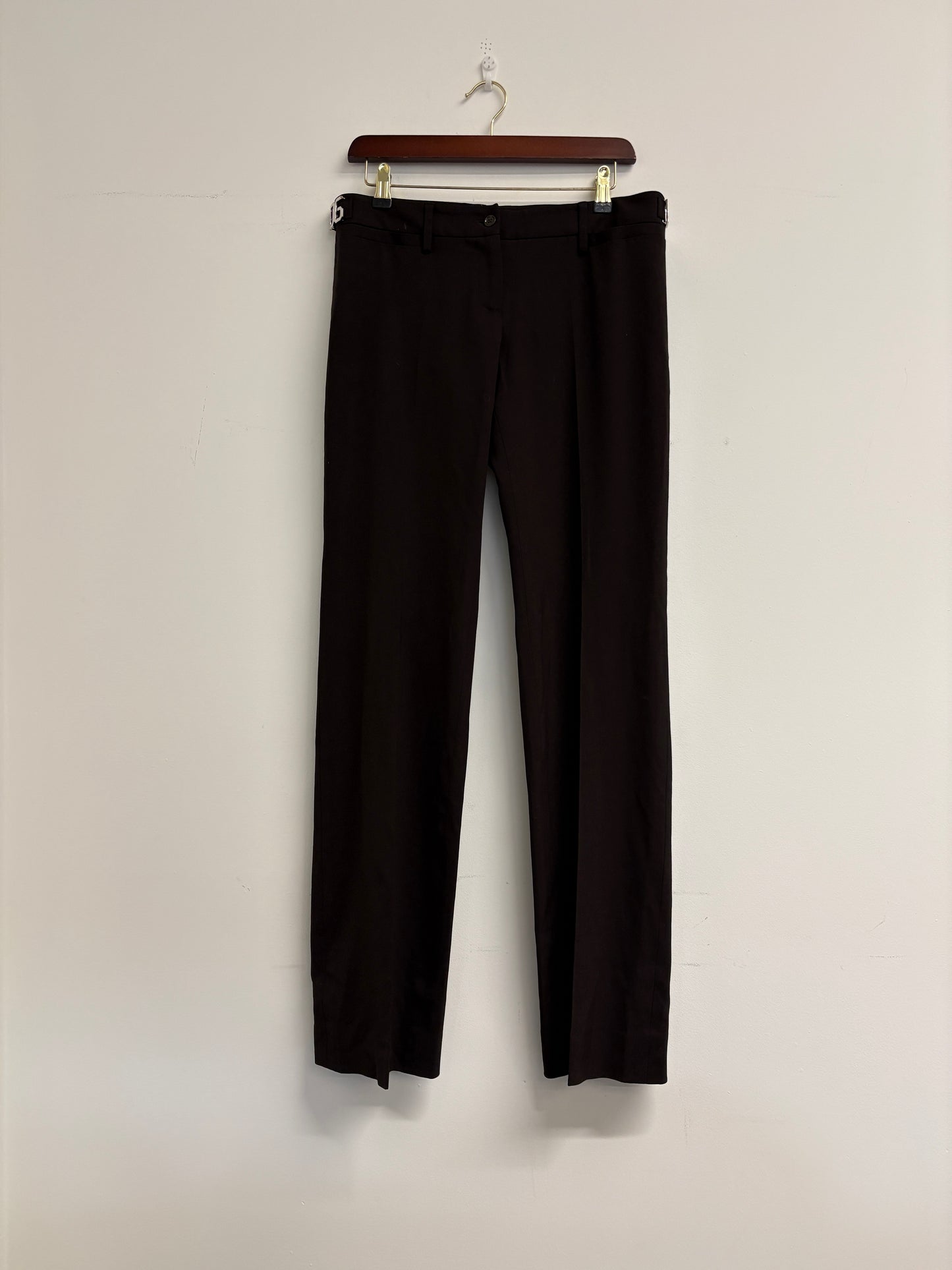 Dolce & Gabbana Dark Brown Trousers With DG Silver Logo