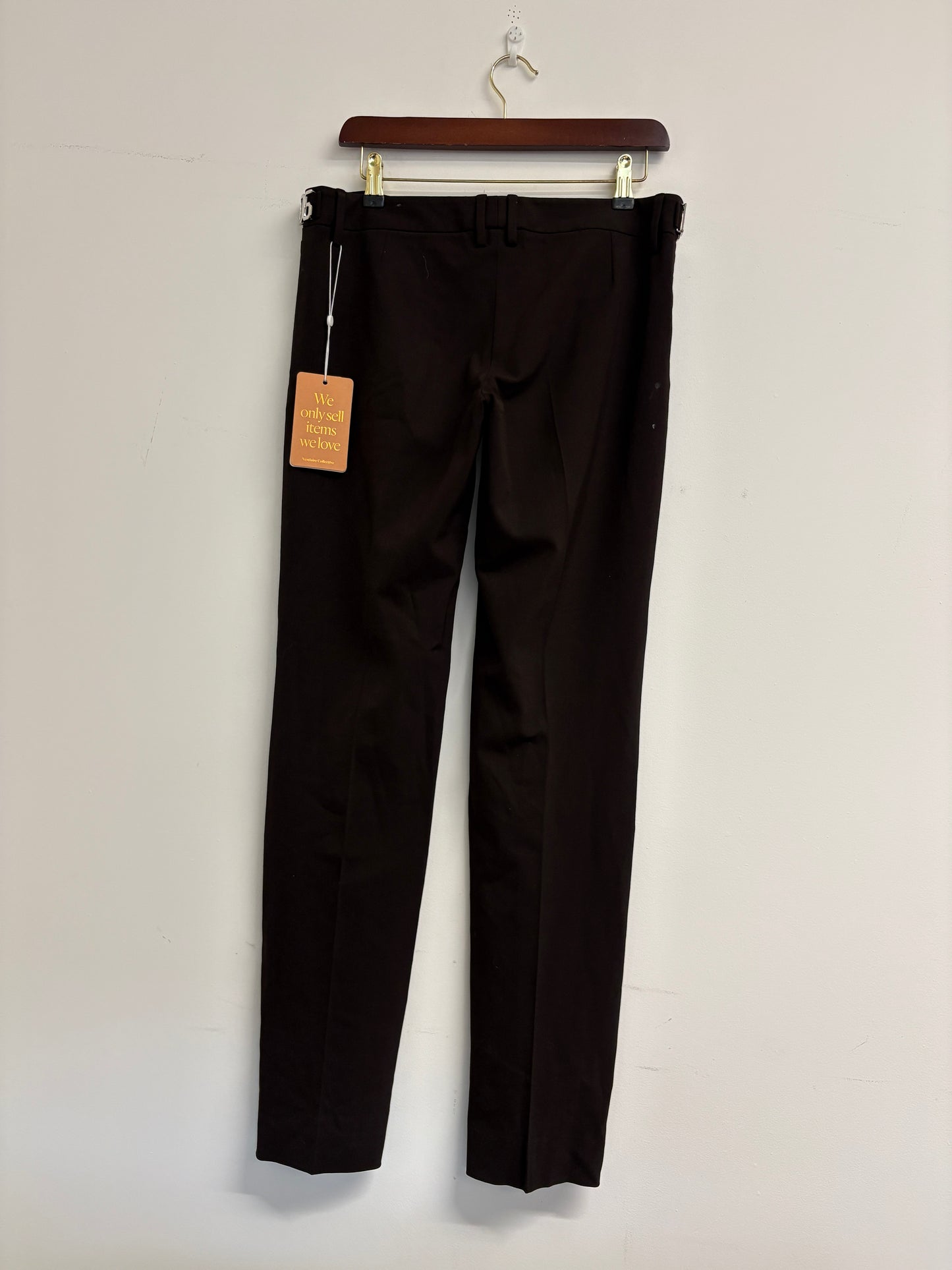 Dolce & Gabbana Dark Brown Trousers With DG Silver Logo