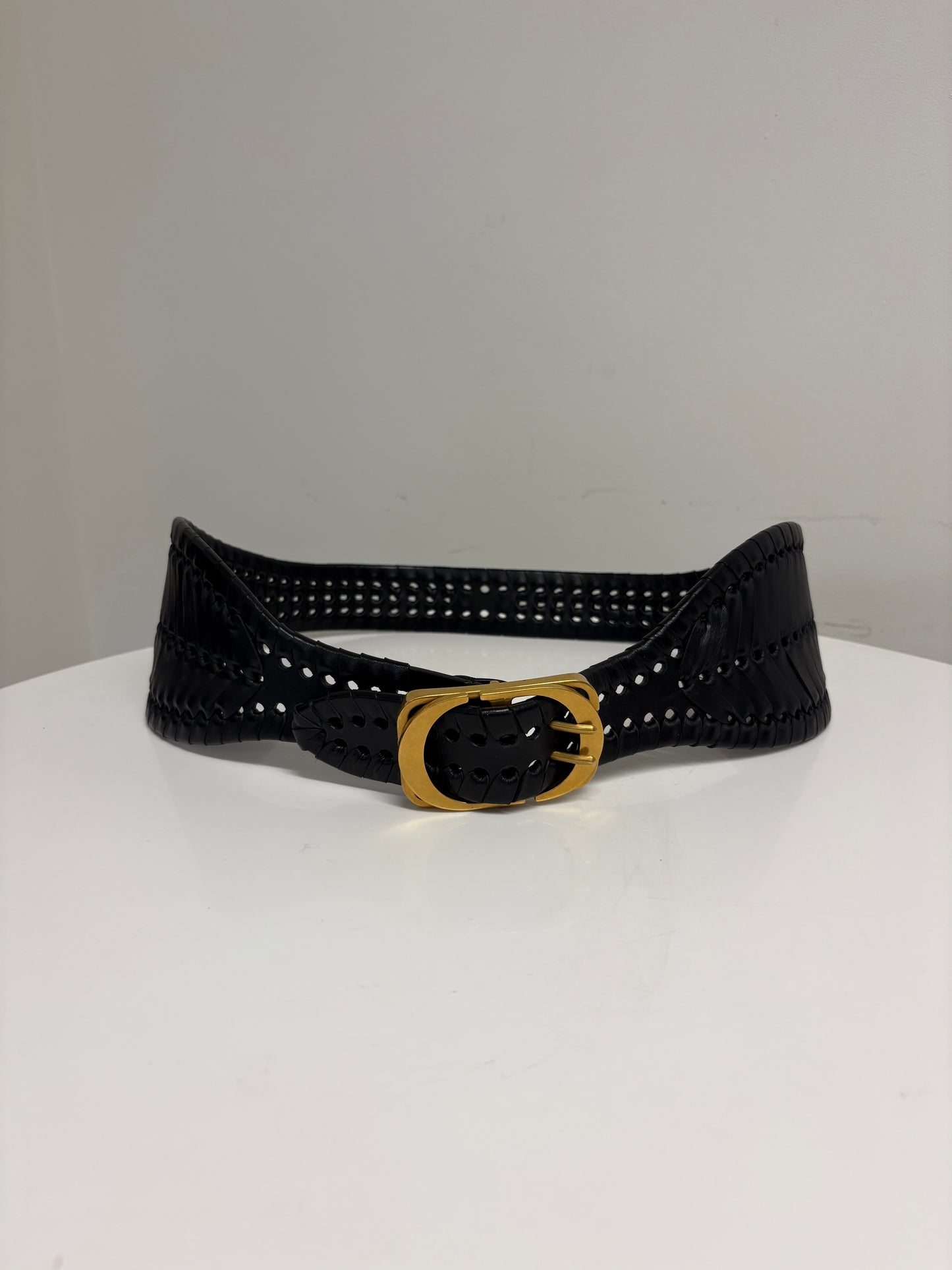 Christian Dior Black Montaigne CD Belt
