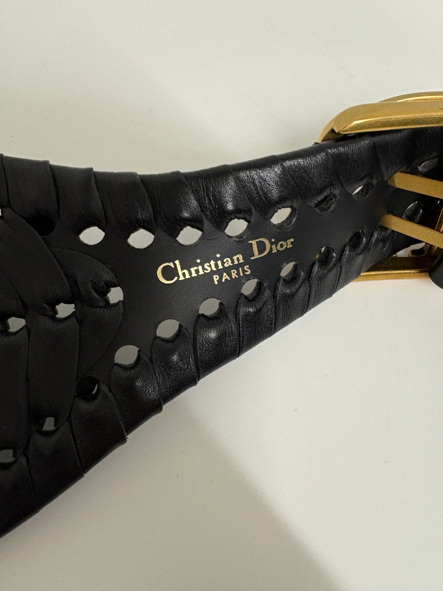 Christian Dior Black Montaigne CD Belt