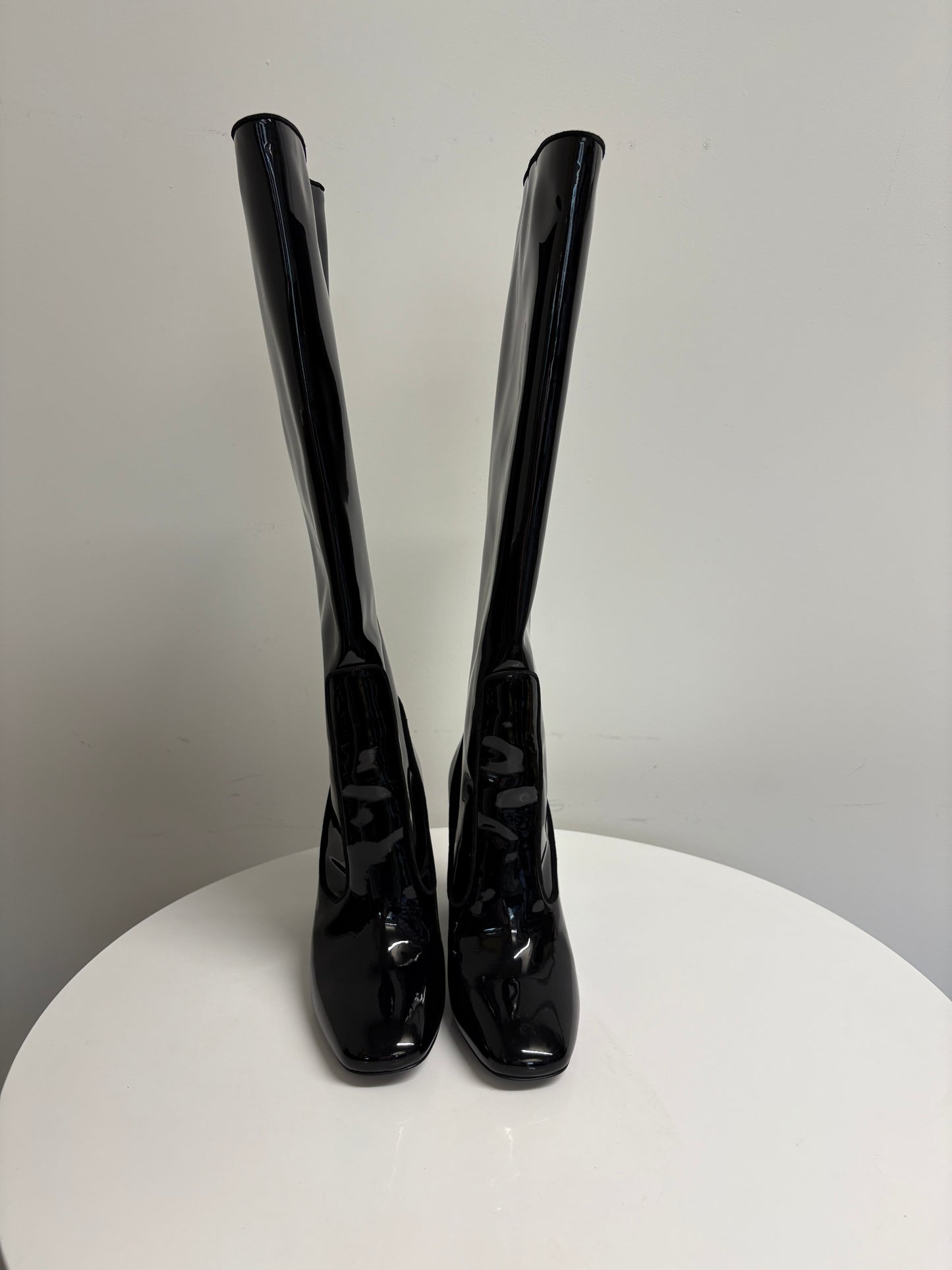 Fabrizio Viti Black Patent Knee High Boots