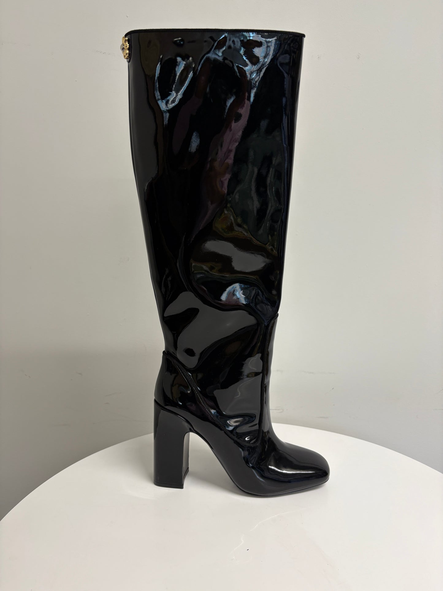 Fabrizio Viti Black Patent Knee High Boots
