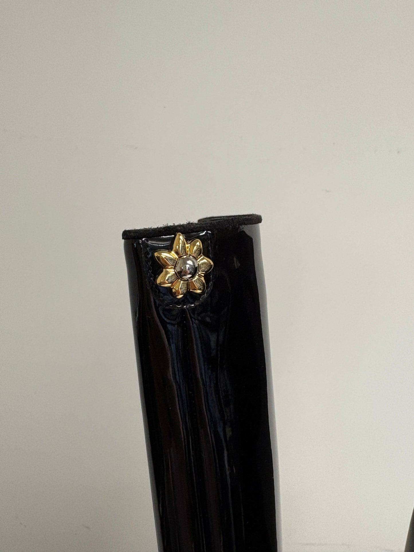 Fabrizio Viti Black Patent Knee High Boots