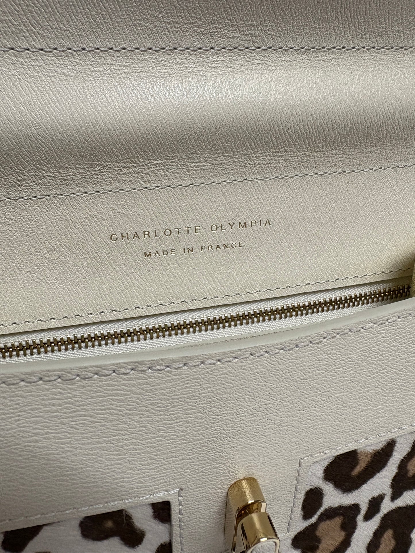 Charlotte Olympia Pony Skin Cream Handbag