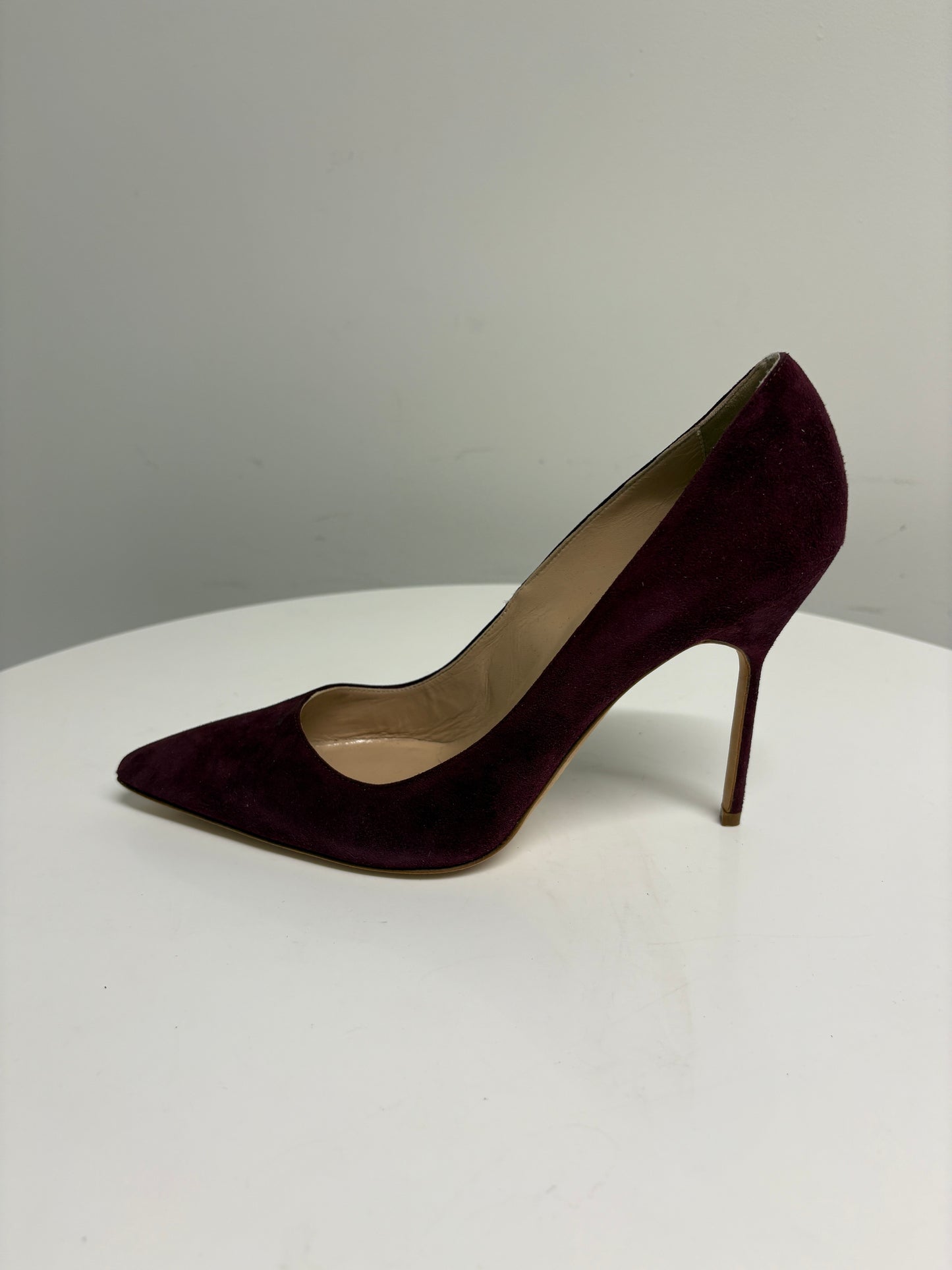 Manolo Blahnik Plum Suede Pumps