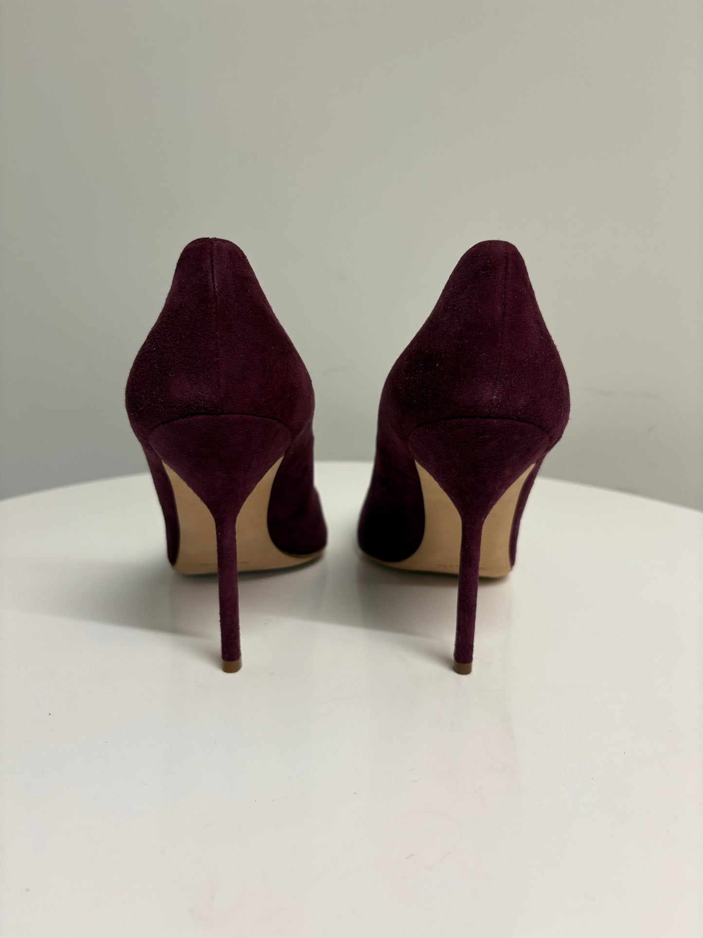 Manolo Blahnik Plum Suede Pumps