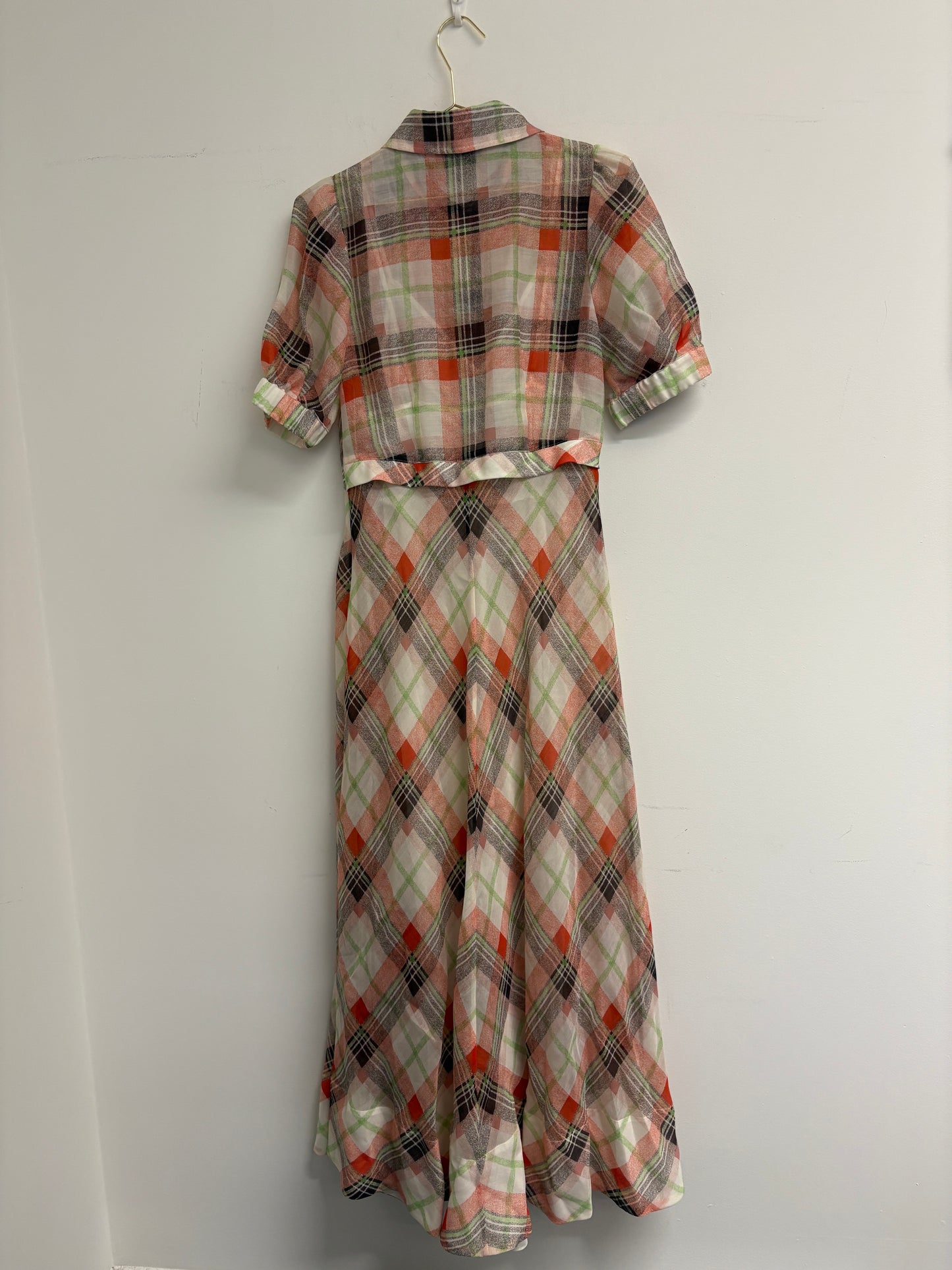 Lee Mathews Eugenie Check Silk Shirt Dress