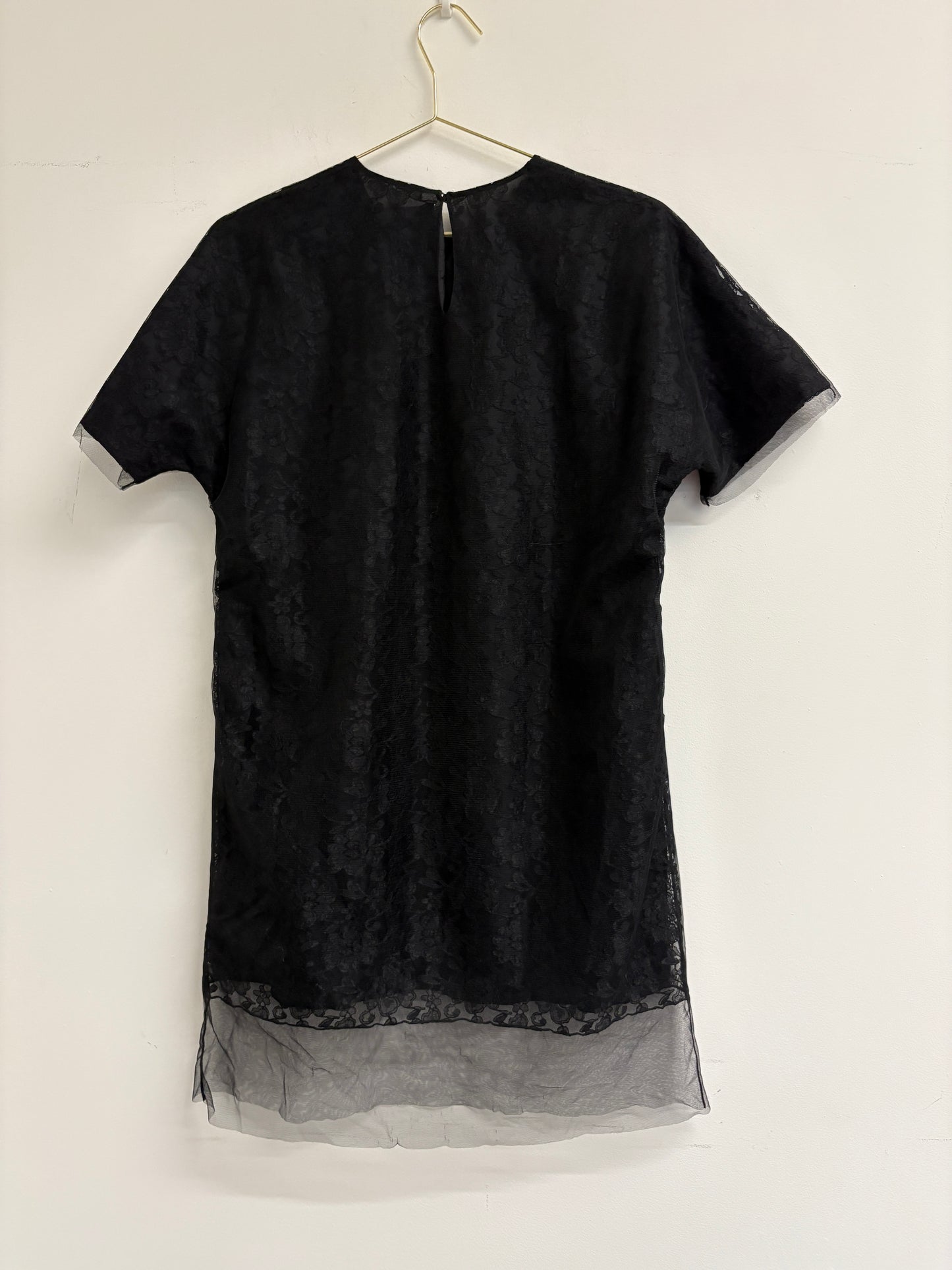 Simone Rocha Black Silk Lace Tee Dress