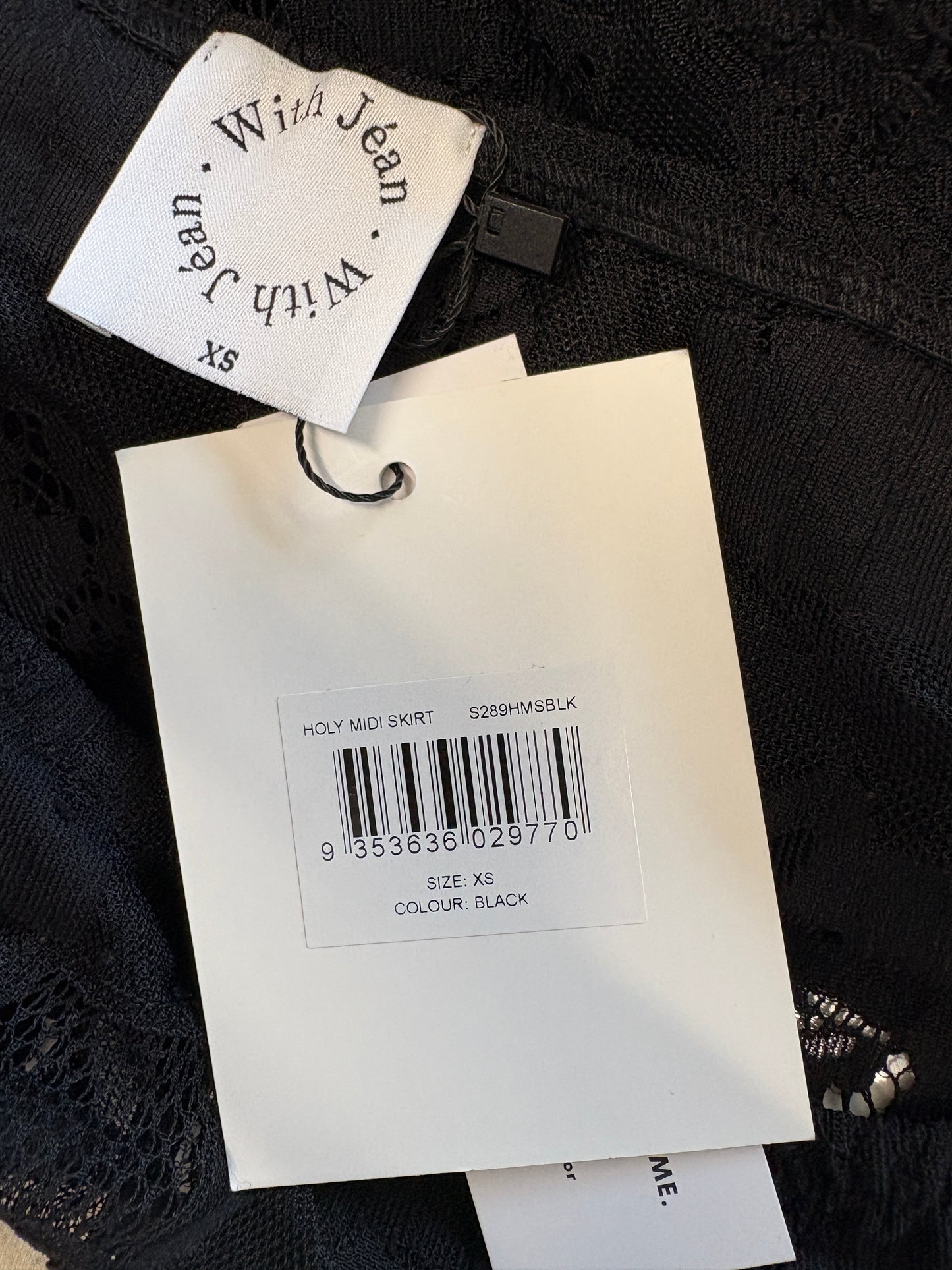 With Jean Black Holy Midi Skirt