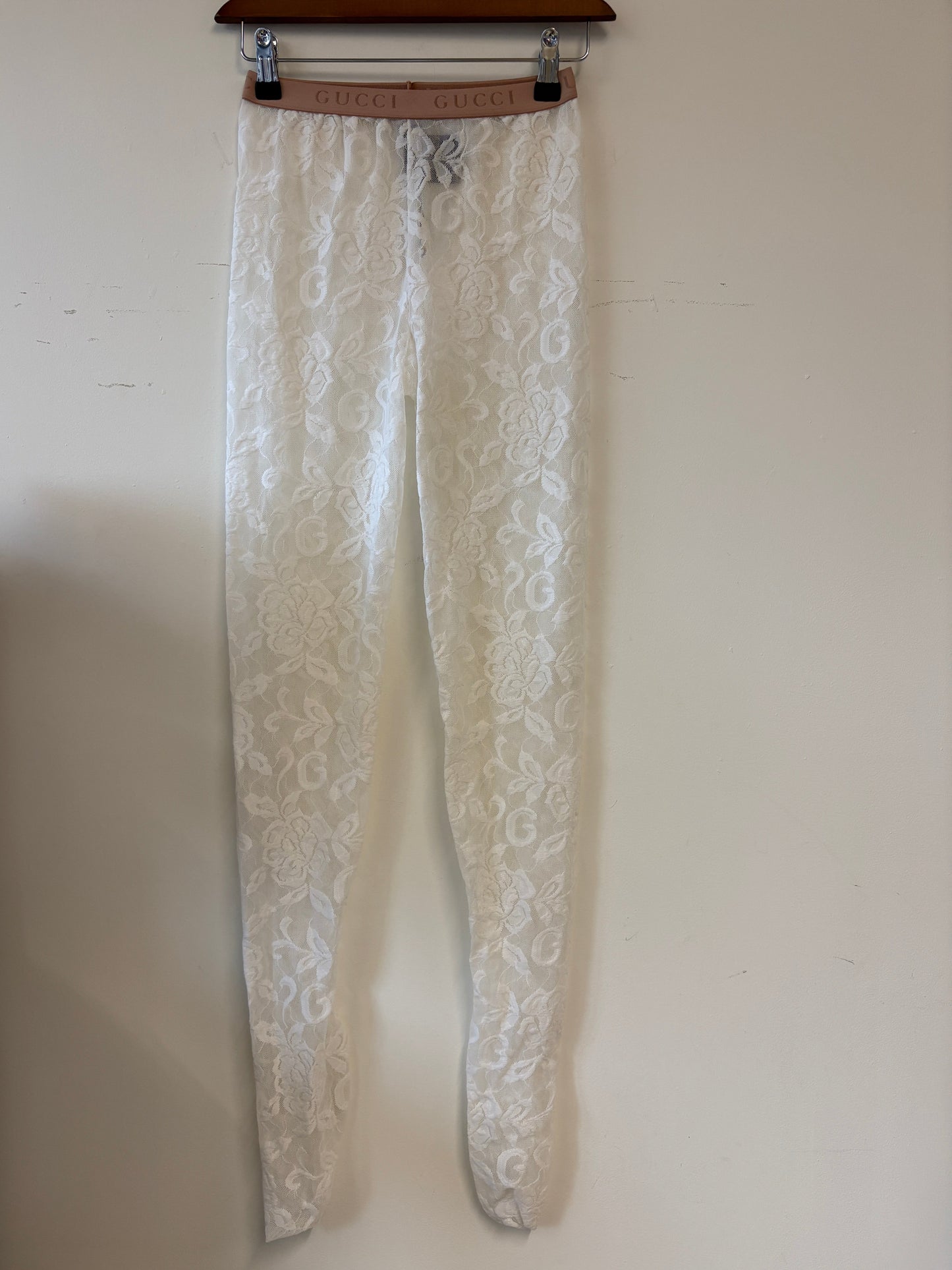 Gucci White Lace Plussy Tights