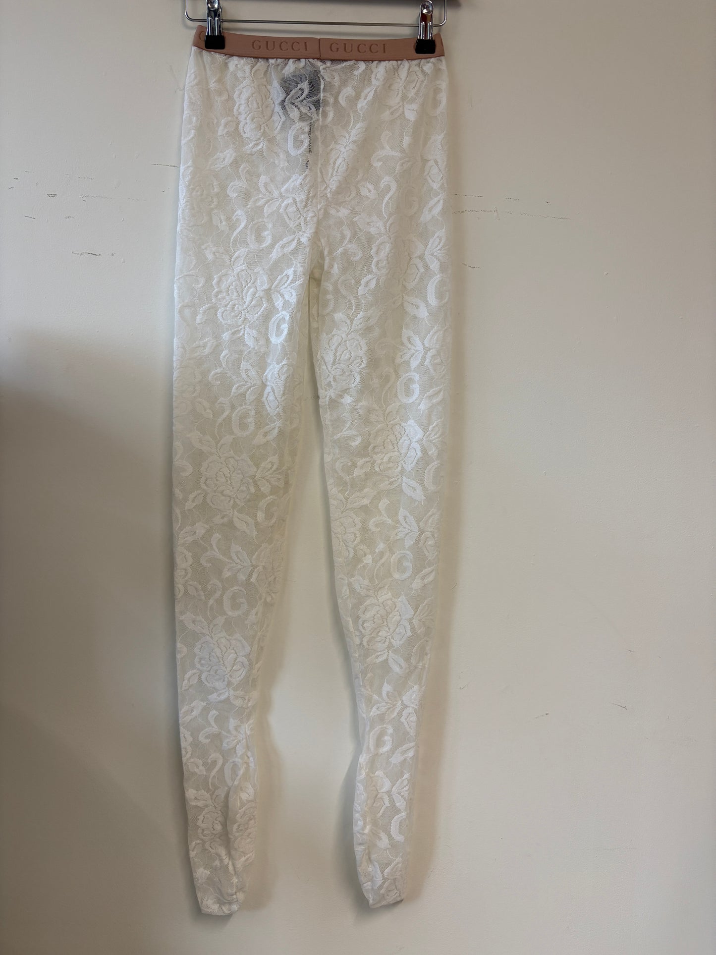 Gucci White Lace Plussy Tights
