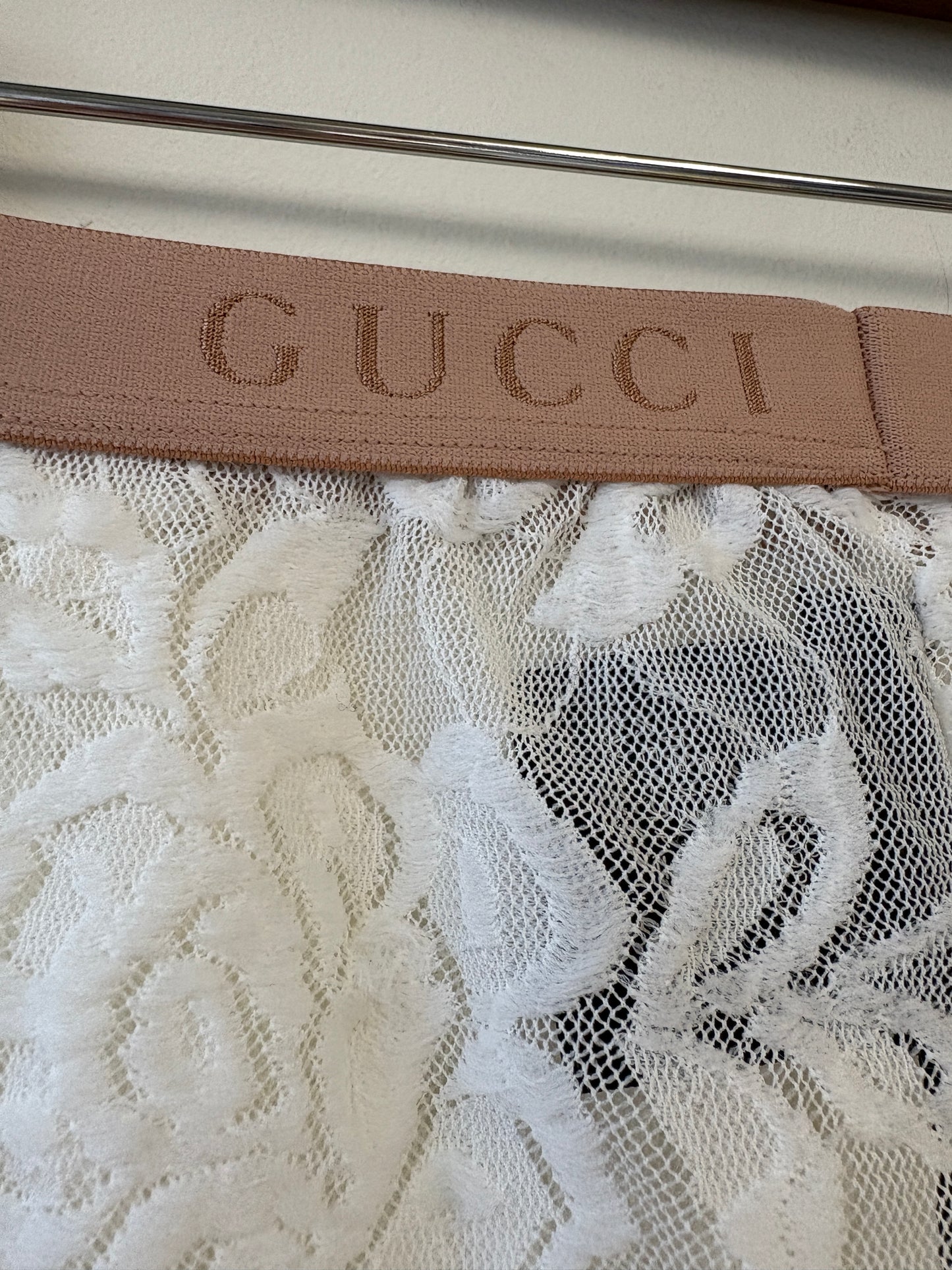 Gucci White Lace Plussy Tights