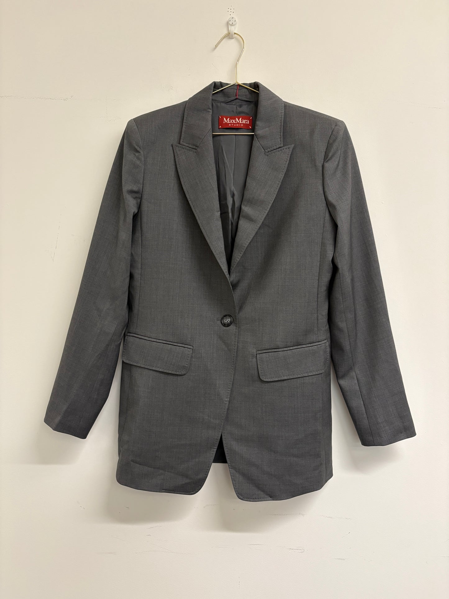 MaxMara Farad Dark Grey Wool Blazer