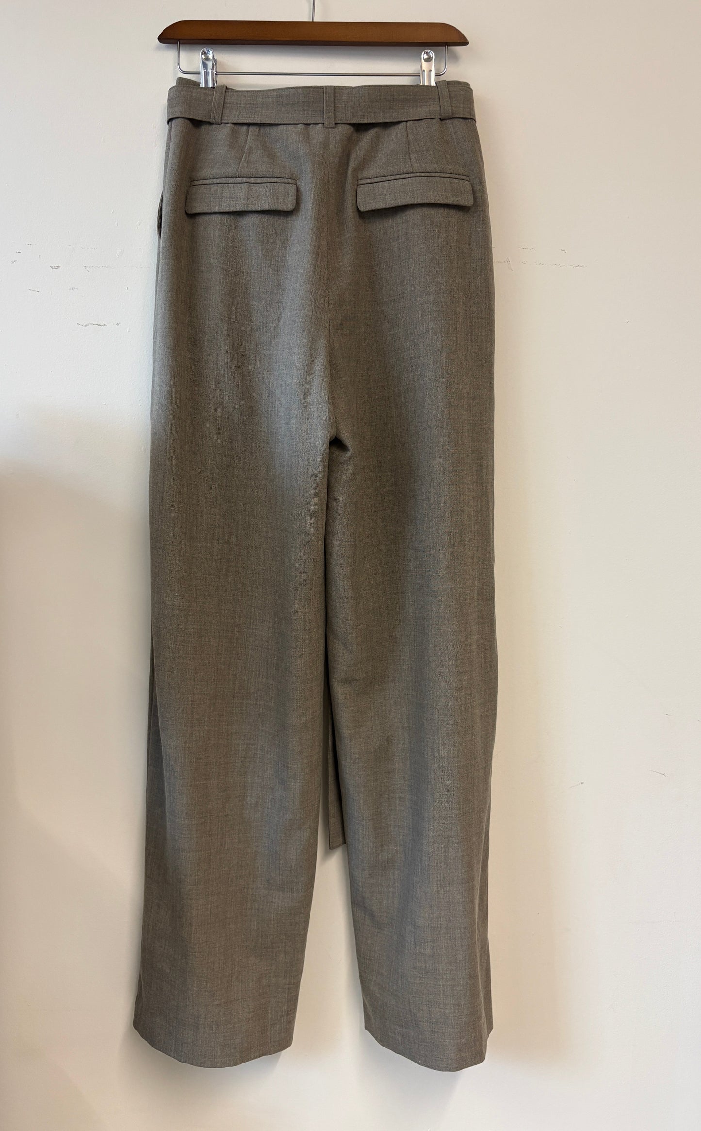 The Frankie Shop Grey Beige Wide Leg Trousers