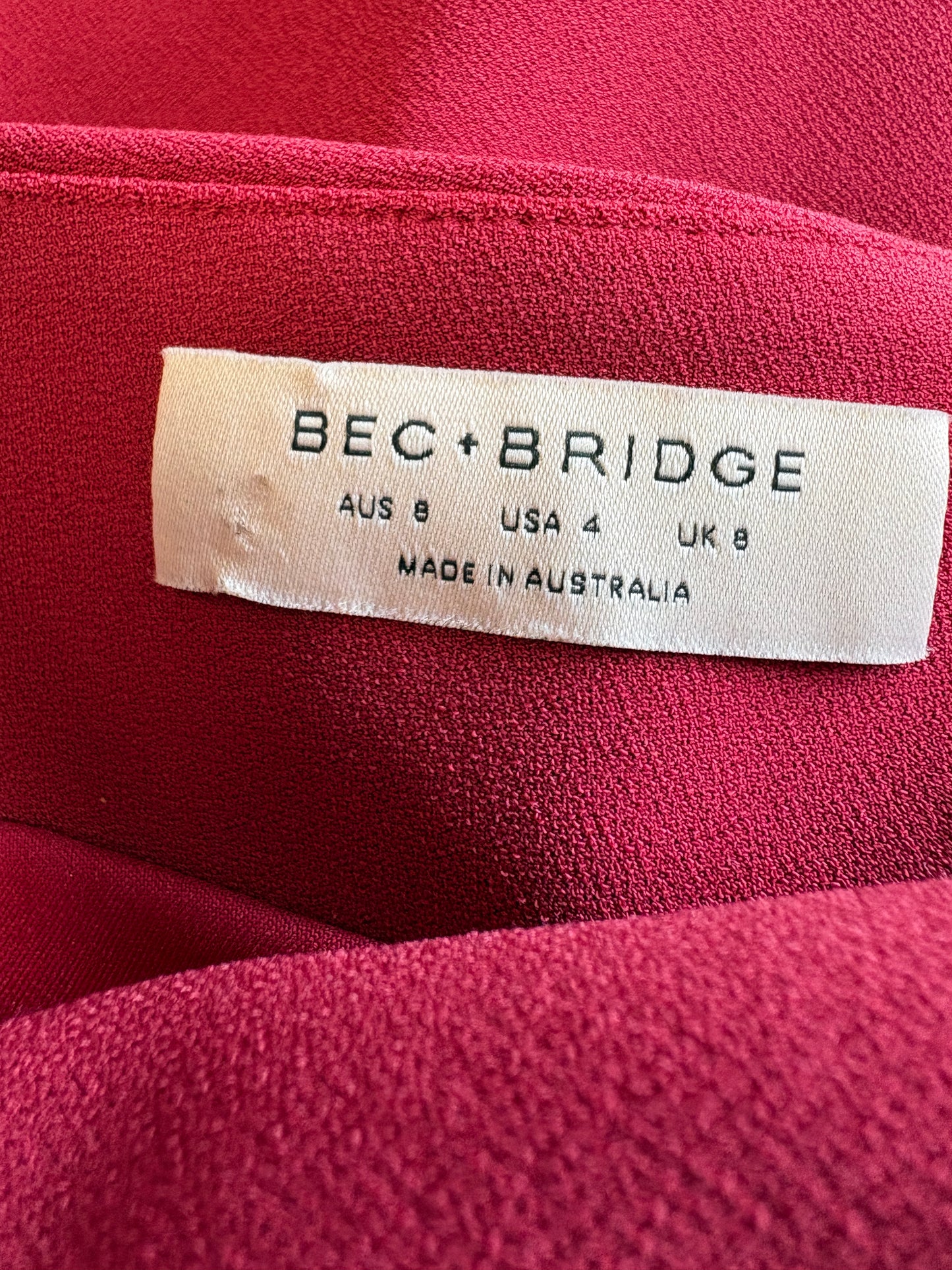 Bec + Bridge Red One Shoulder Mini Dress