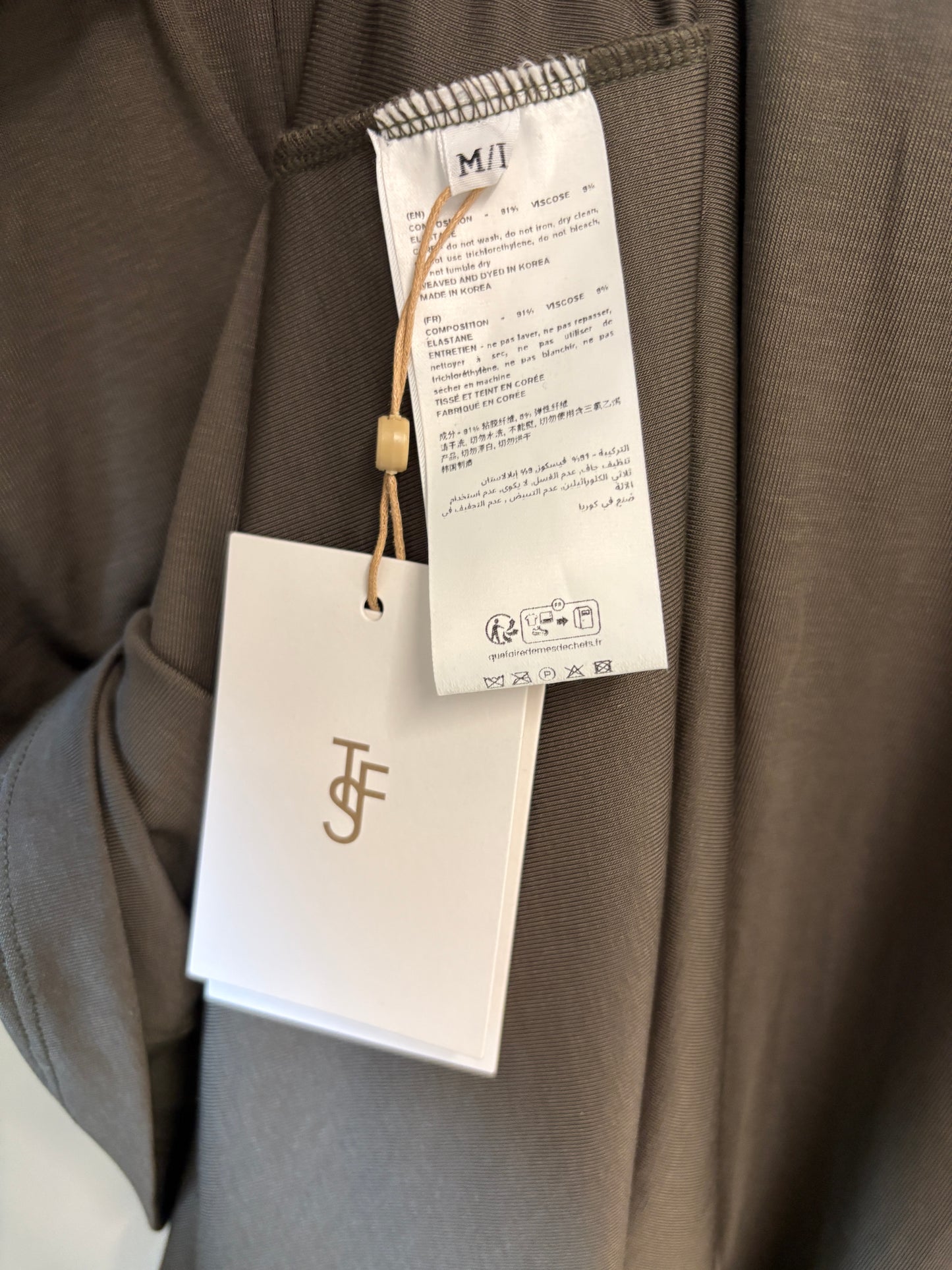 The Frankie Shop Khaki Sintra Jersey Draped Maxi Dress