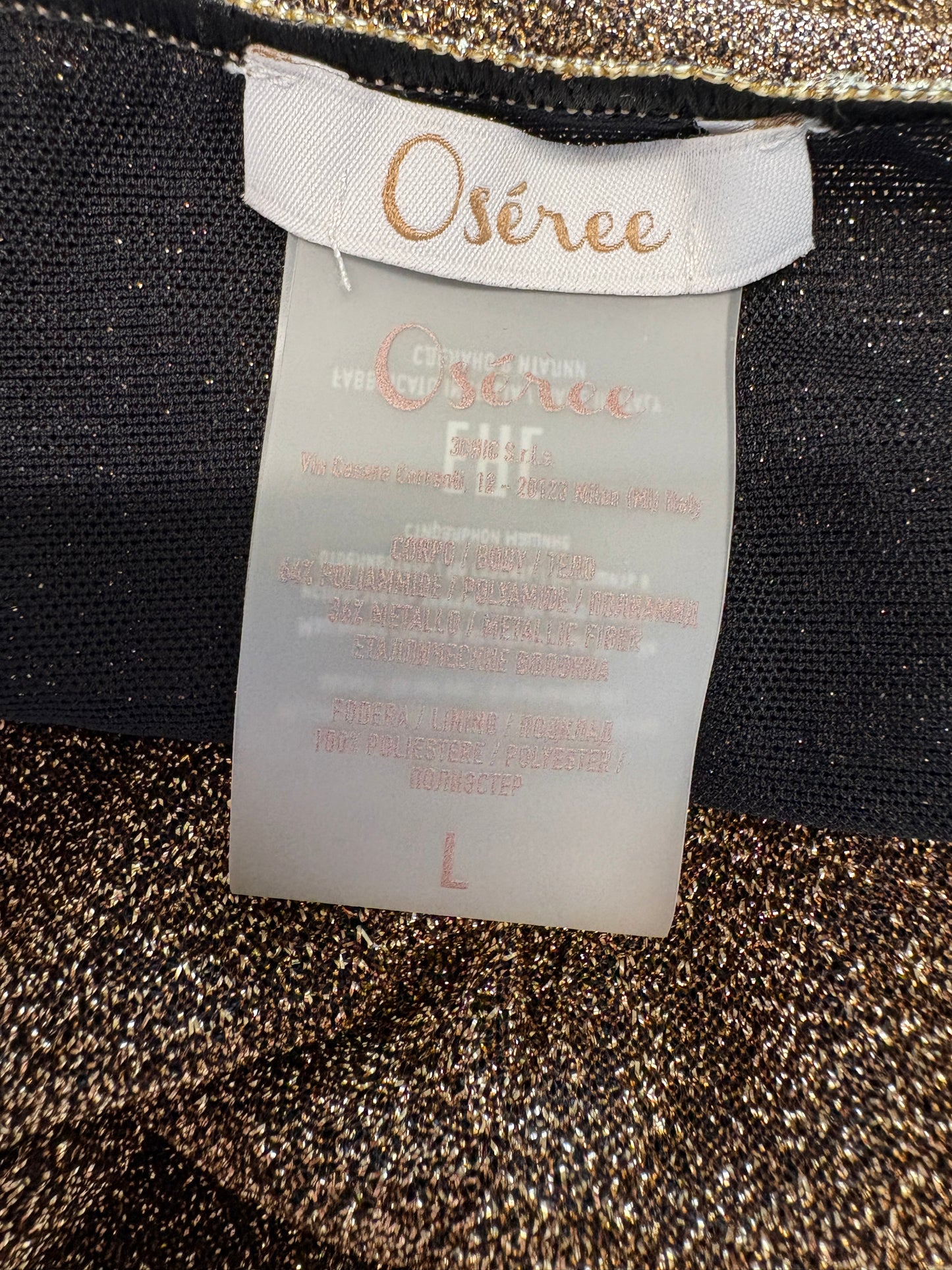 Oseree Gold Glitter Halterneck Cut Out Maxi Dress