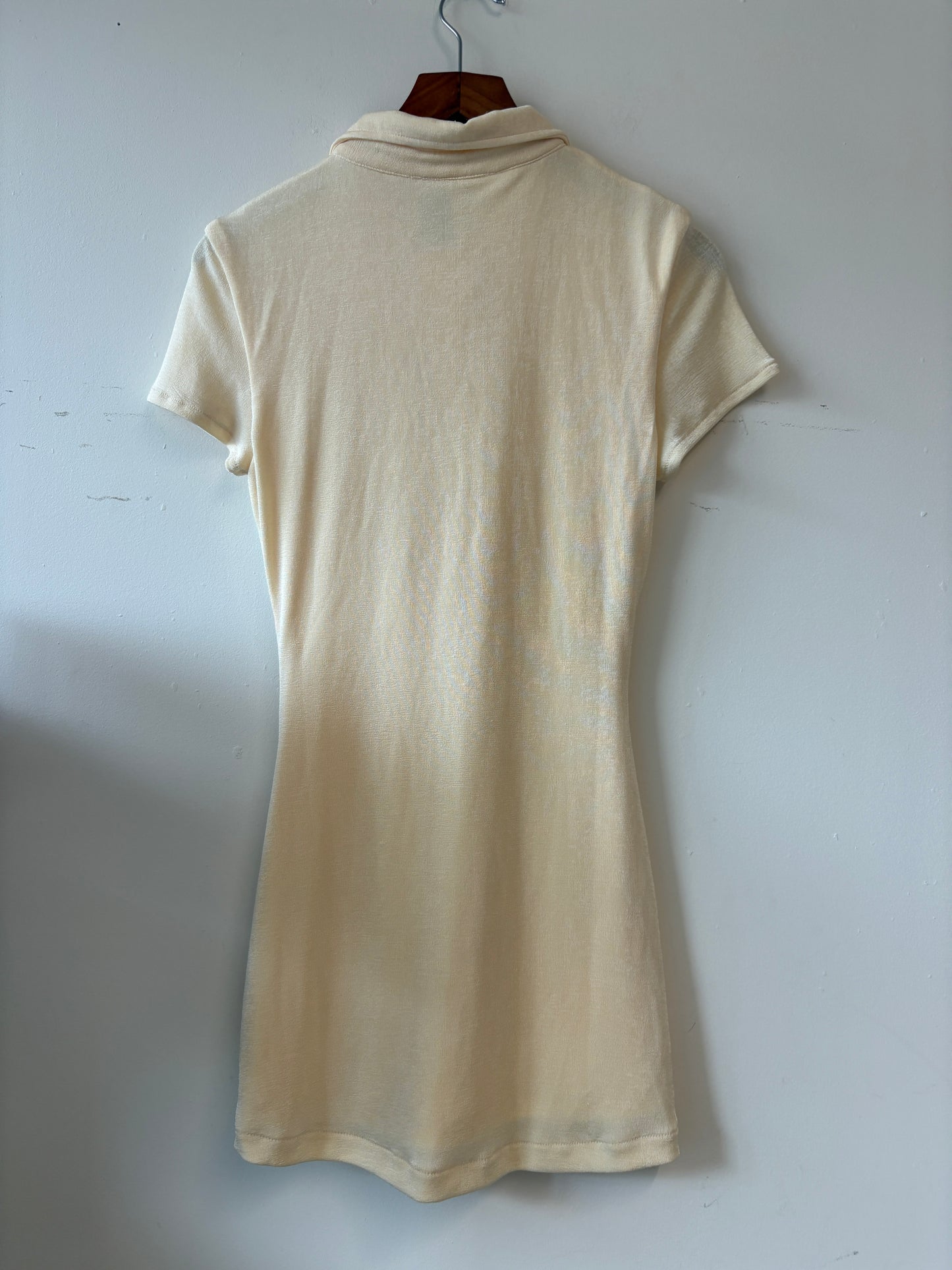 With Jean Alexa Cream Button Up Mini Dress