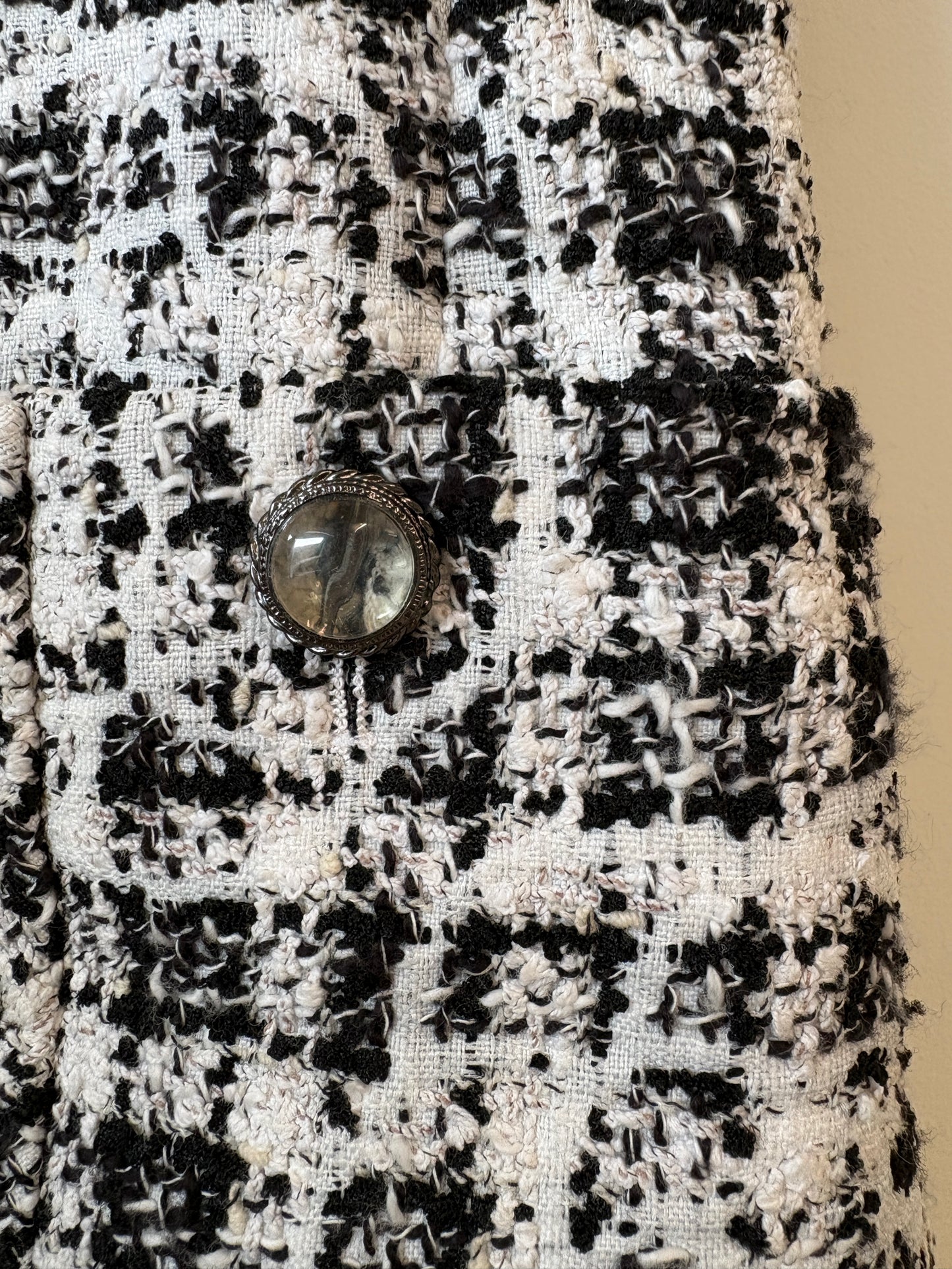 Chanel 2014 Spring Monochrome Camelia Tweed Dress