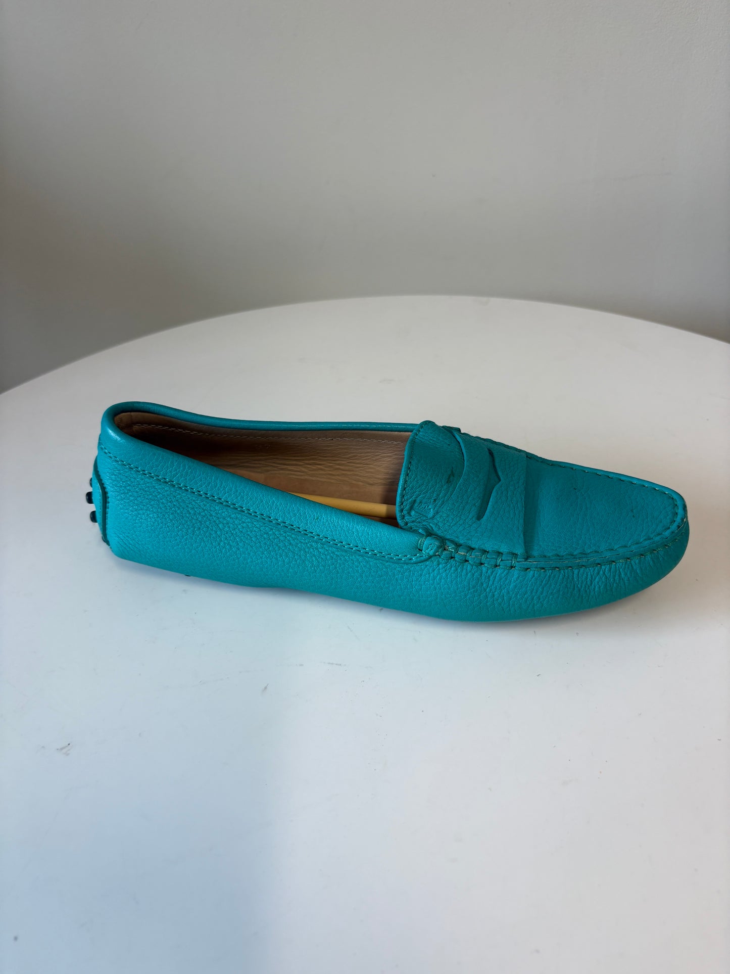 Tods Turquoise Gommino Leather Shoes