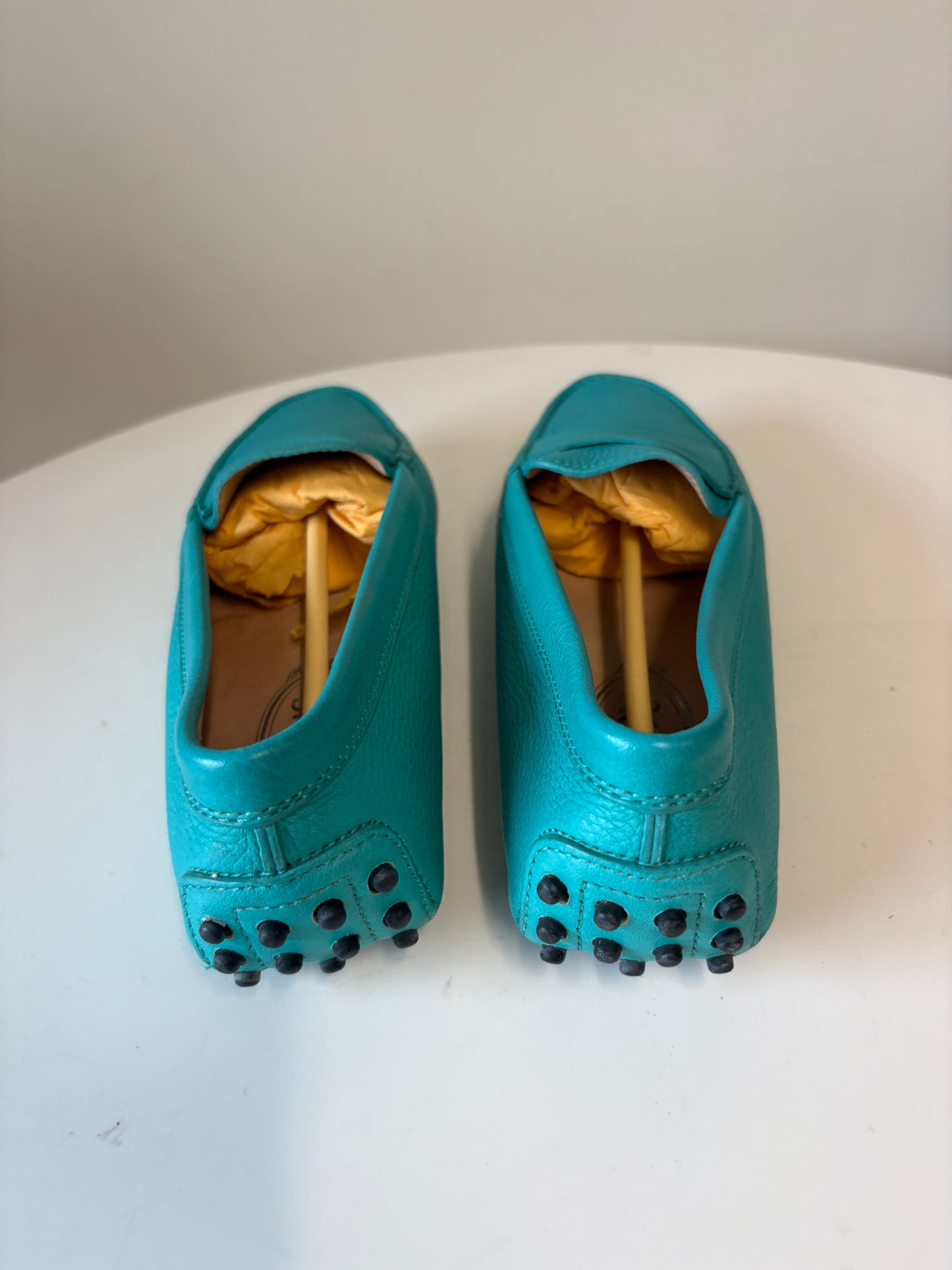 Tods Turquoise Gommino Leather Shoes