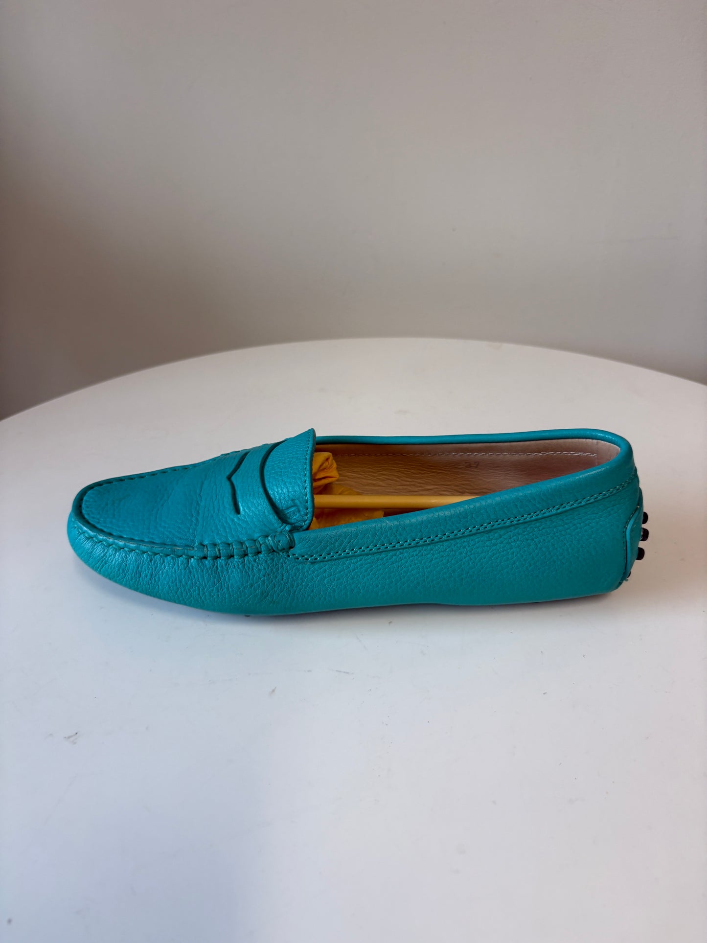 Tods Turquoise Gommino Leather Shoes