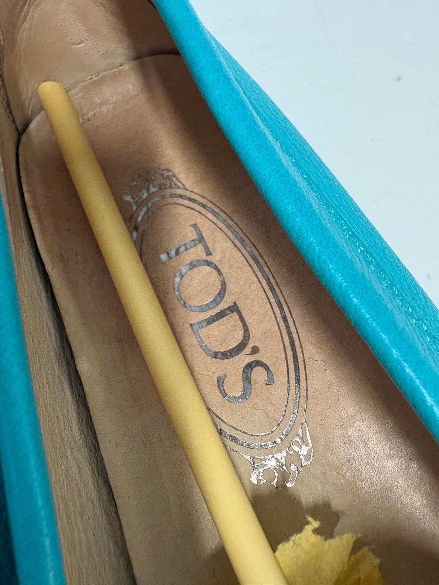Tods Turquoise Gommino Leather Shoes