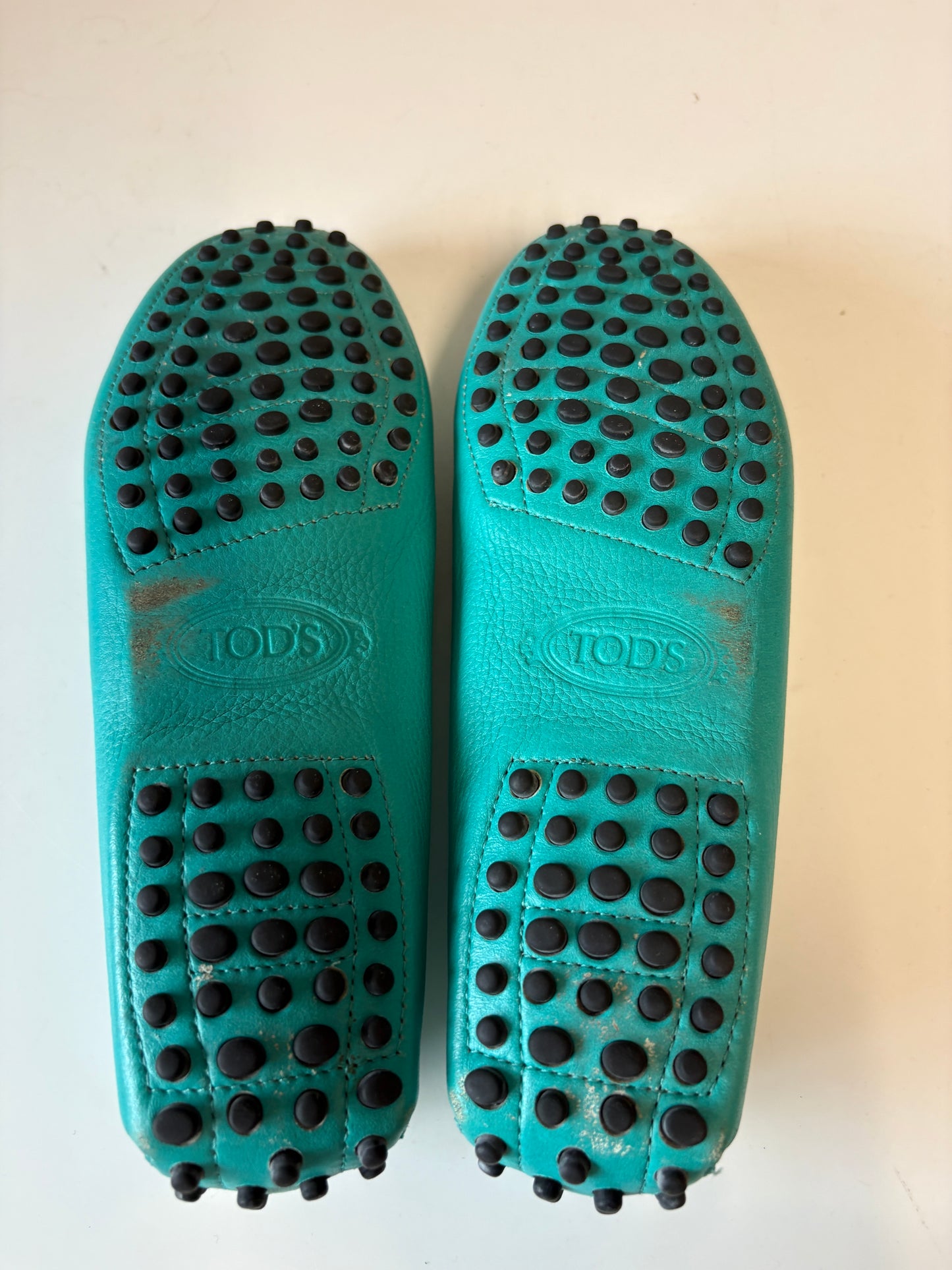 Tods Turquoise Gommino Leather Shoes