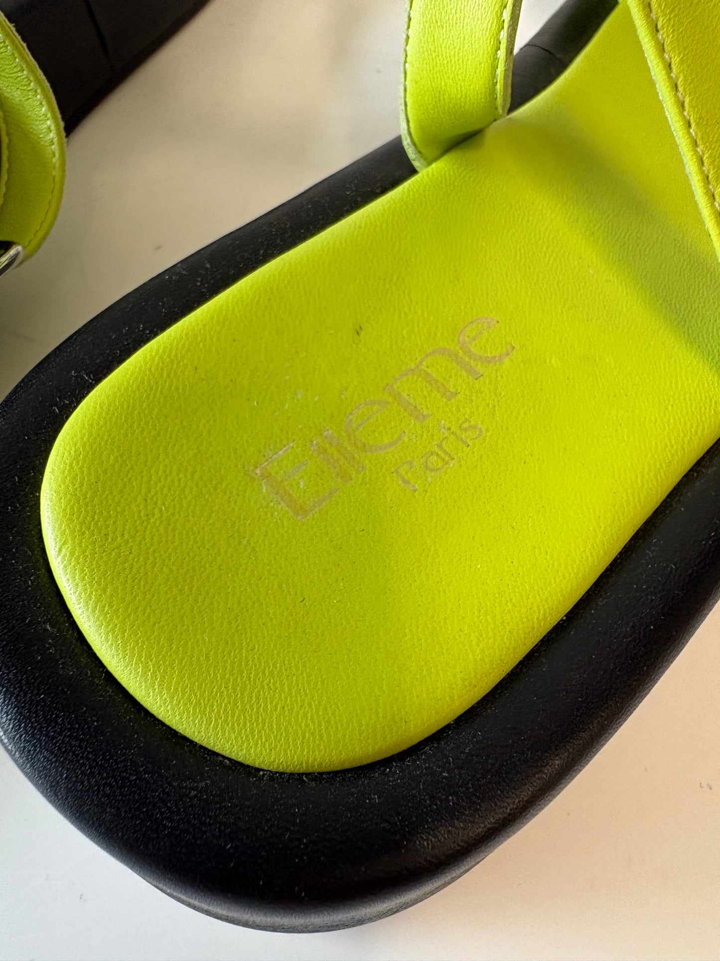 Elleme Neon Green Leather Sandals