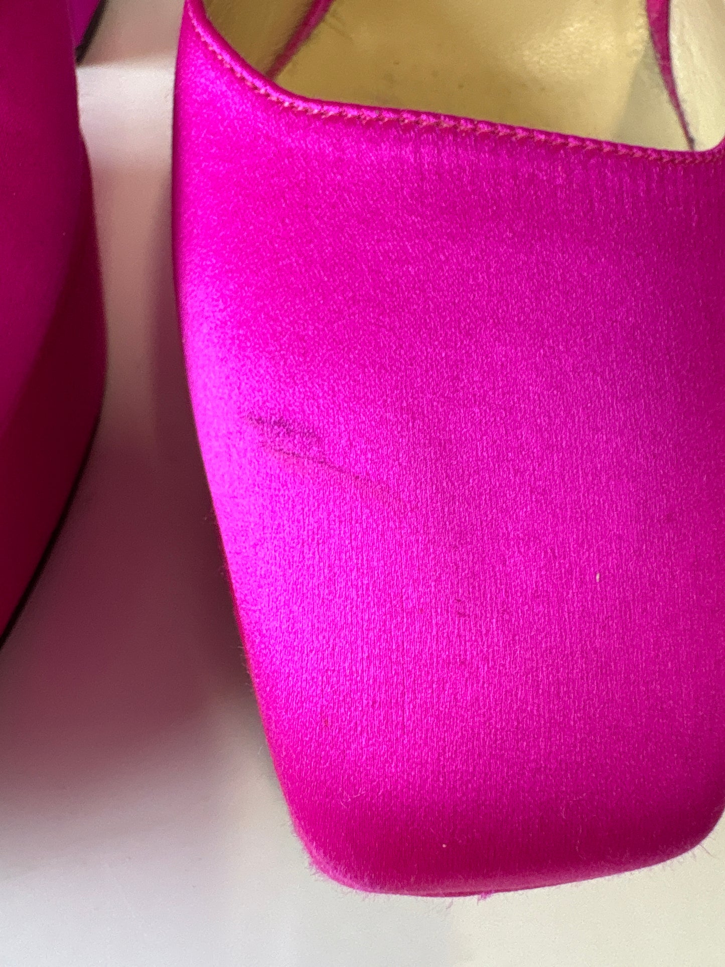Jimmy Choo Pink Gaia Satin Platform Heels