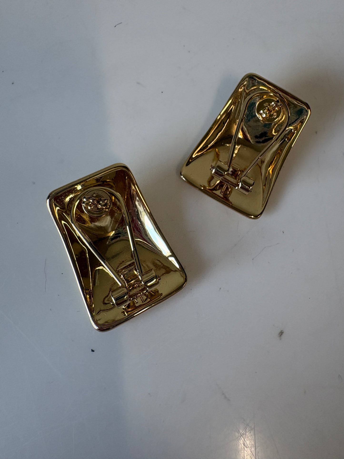 Anine Bing Gold Curved Rectangle Earrings