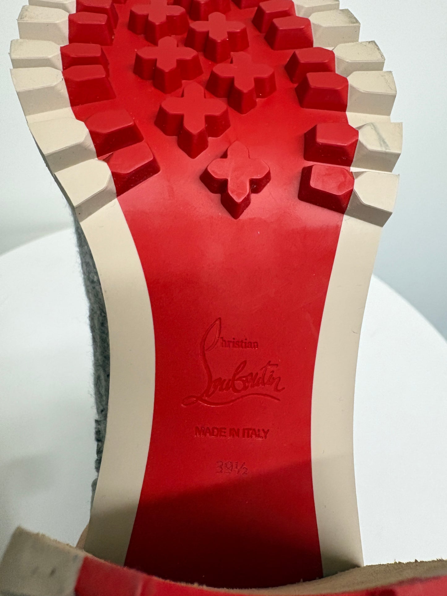 Christian Louboutin Suede Tweed Spikes TS Croc Boots