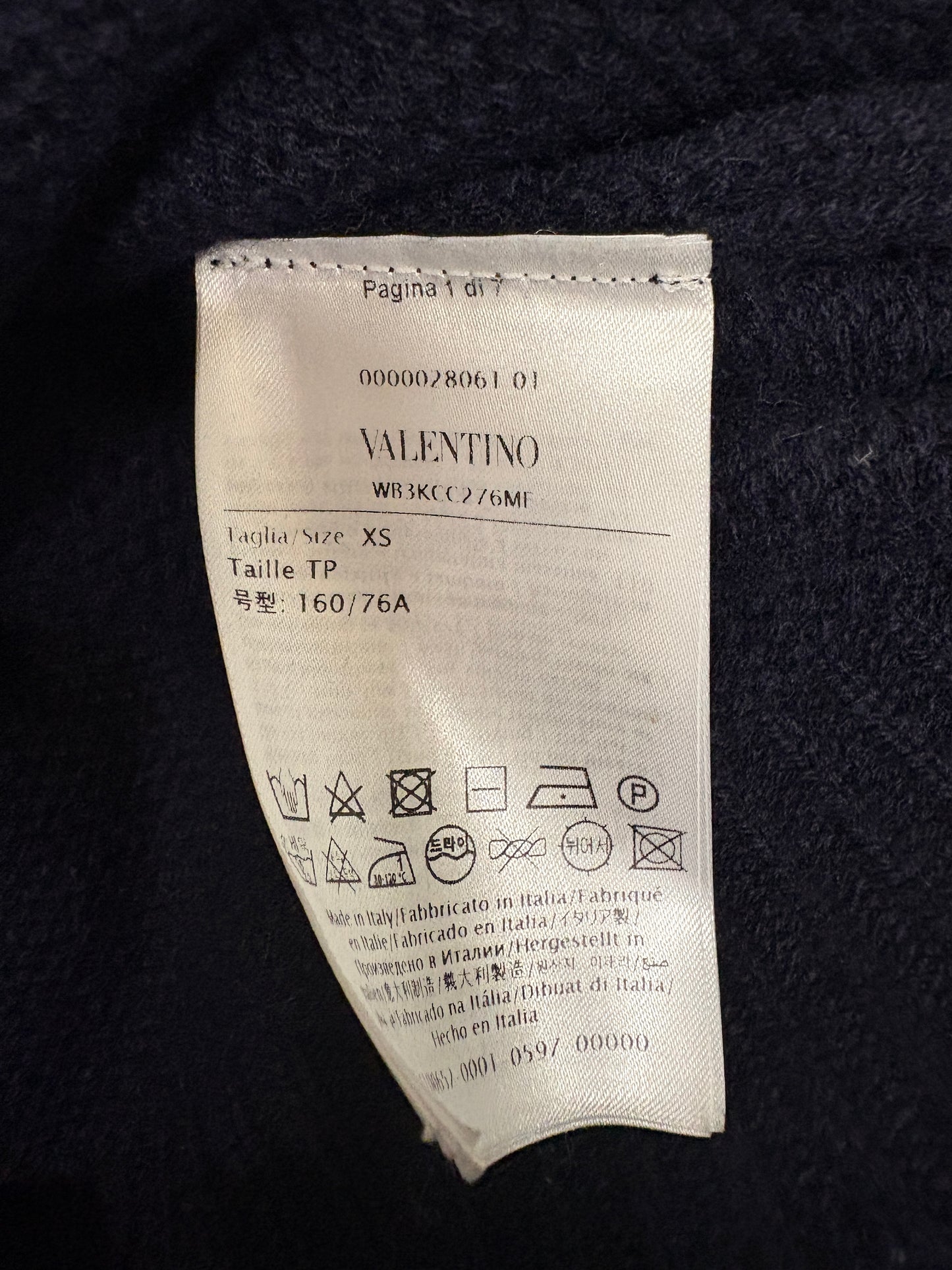 Valentino Cashmere Navy Roll Neck