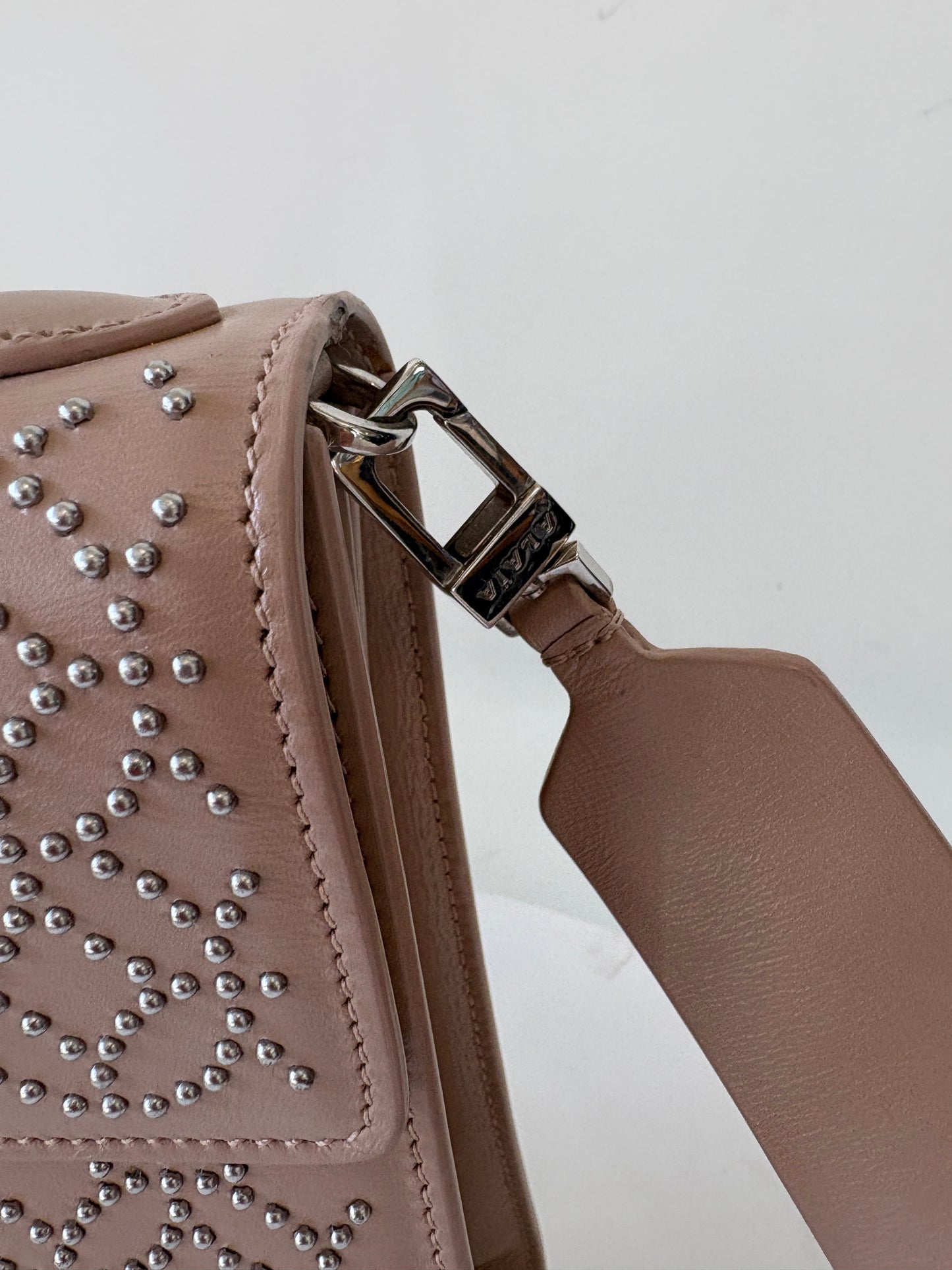 Alaia Leonie Nude Beige Studded Leather Bag