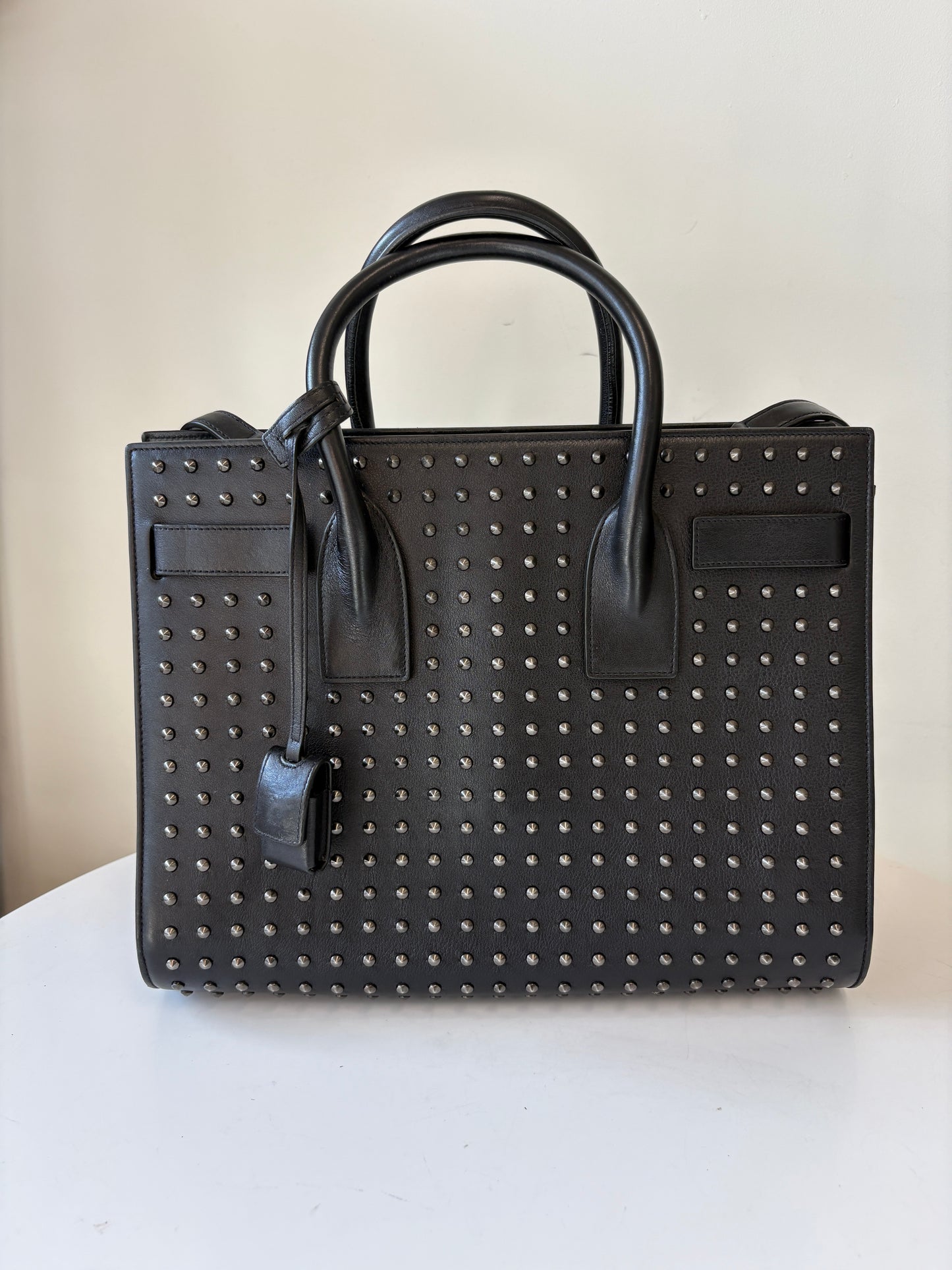 Saint Laurent Sac De Jour Studded Leather Tote Bag