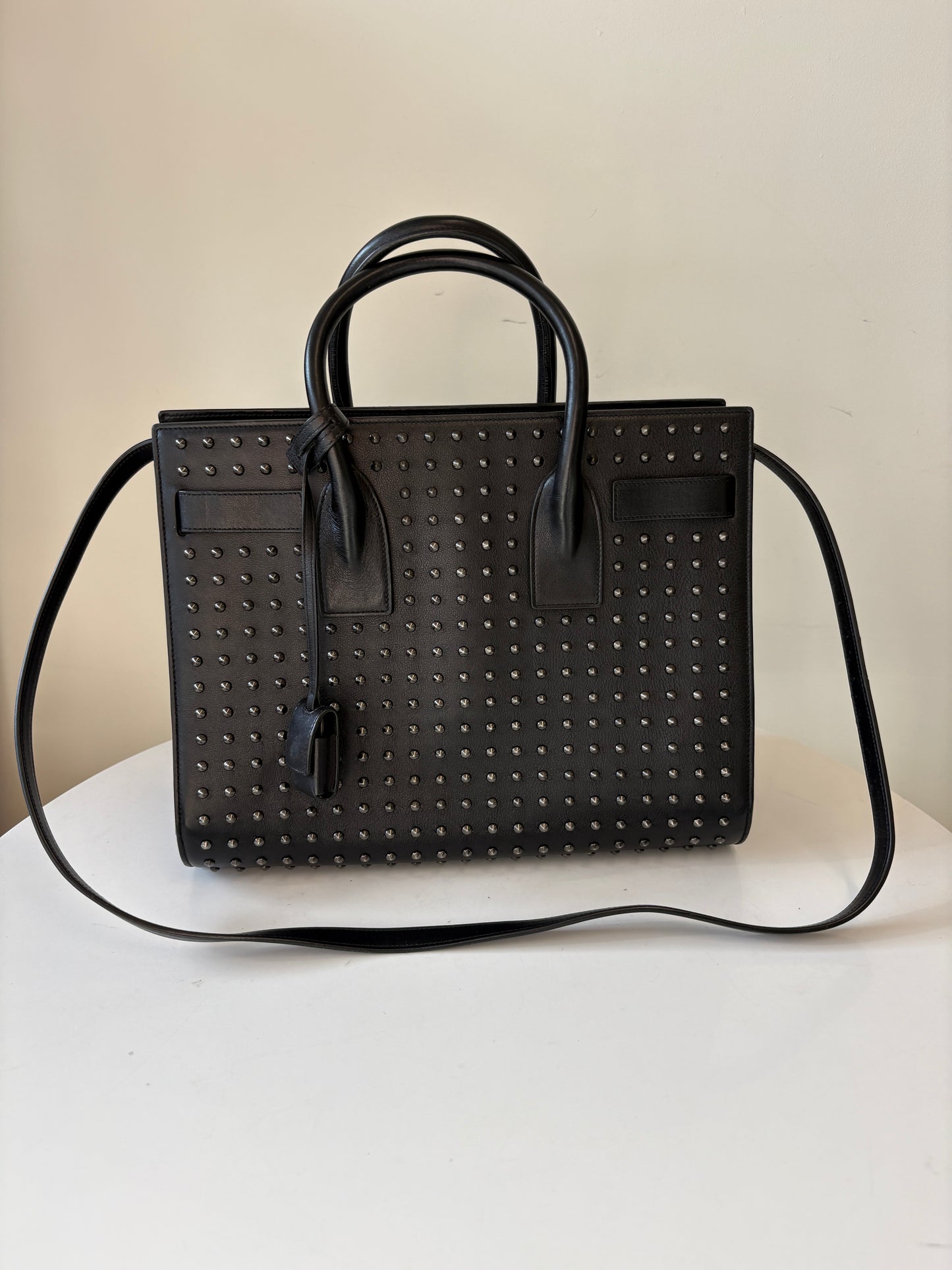 Saint Laurent Sac De Jour Studded Leather Tote Bag