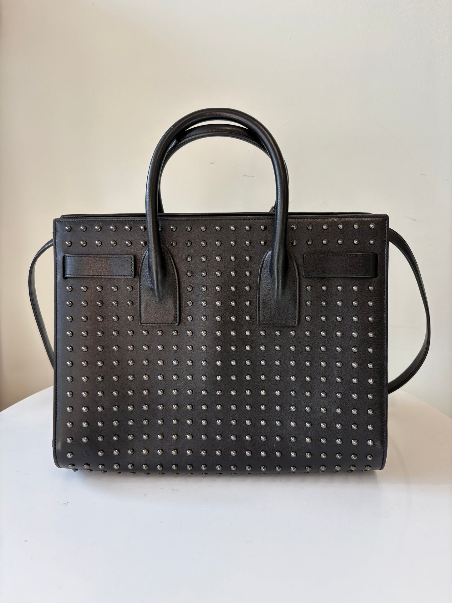 Saint Laurent Sac De Jour Studded Leather Tote Bag