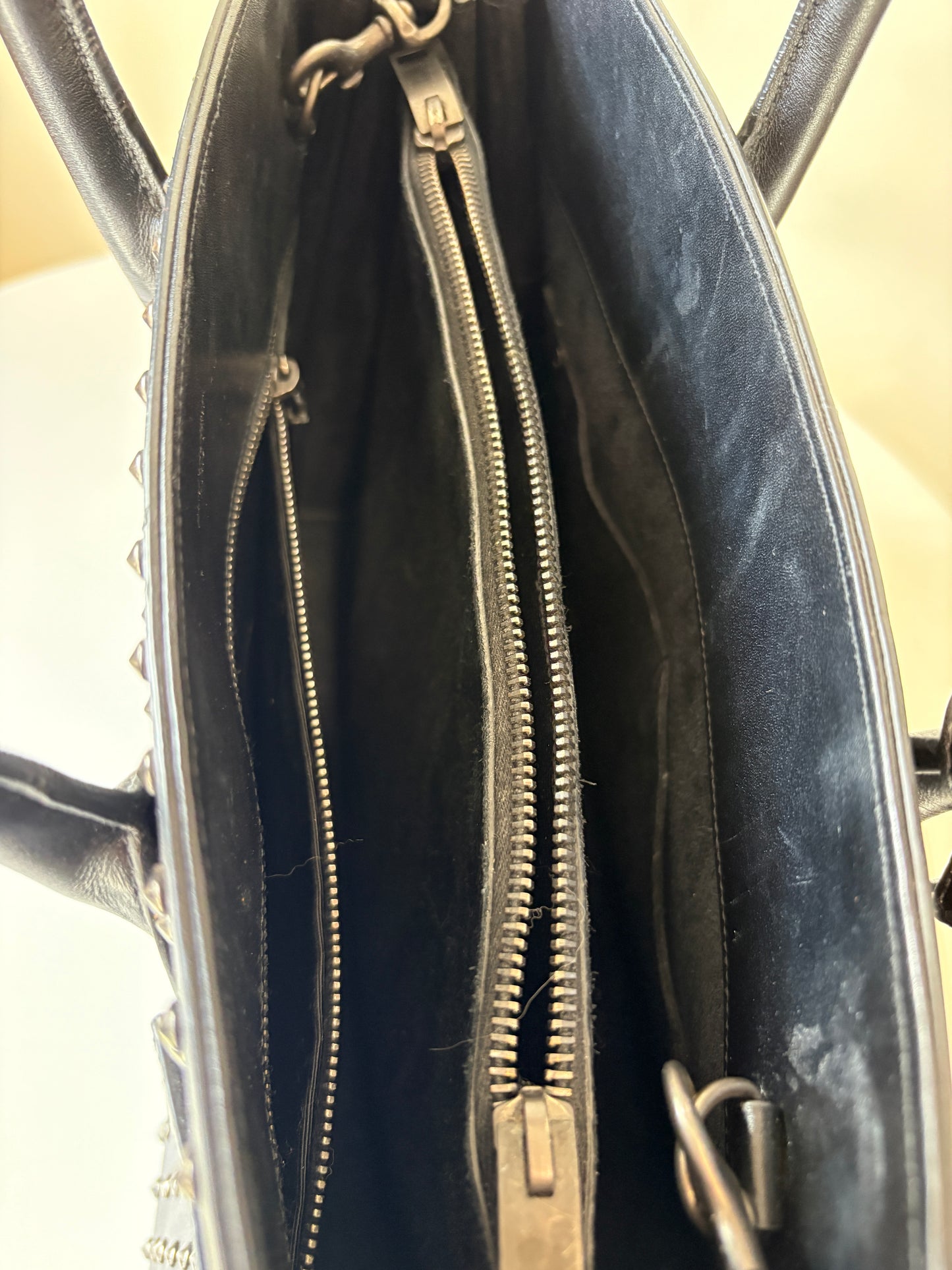 Saint Laurent Sac De Jour Studded Leather Tote Bag