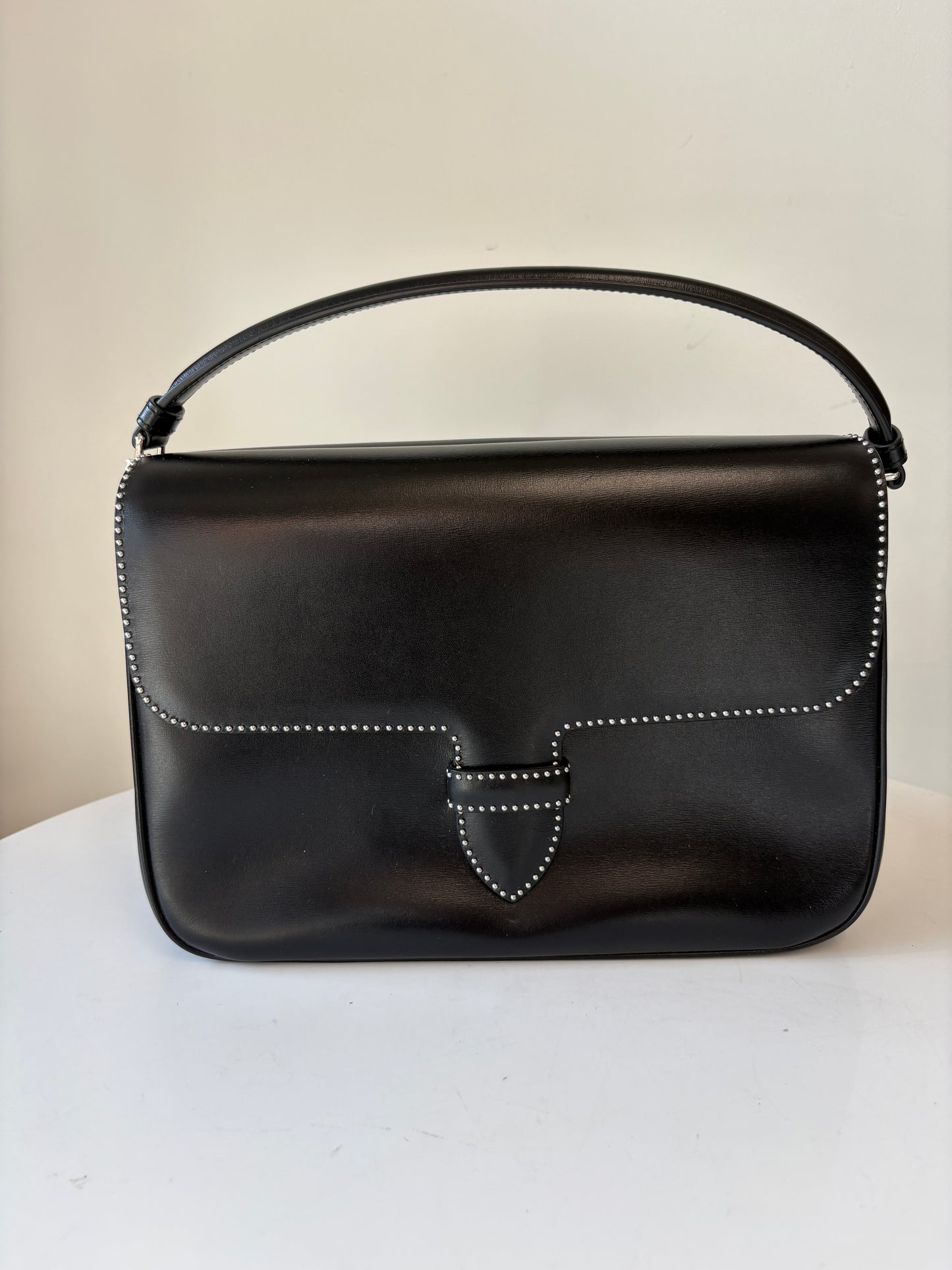 Alaia Black Leather Studded Handbag