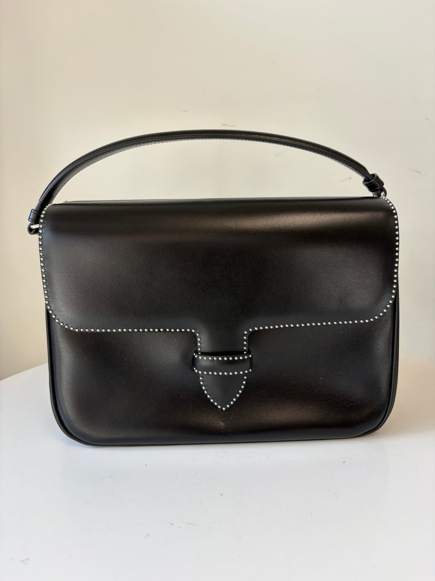 Alaia Black Leather Studded Handbag