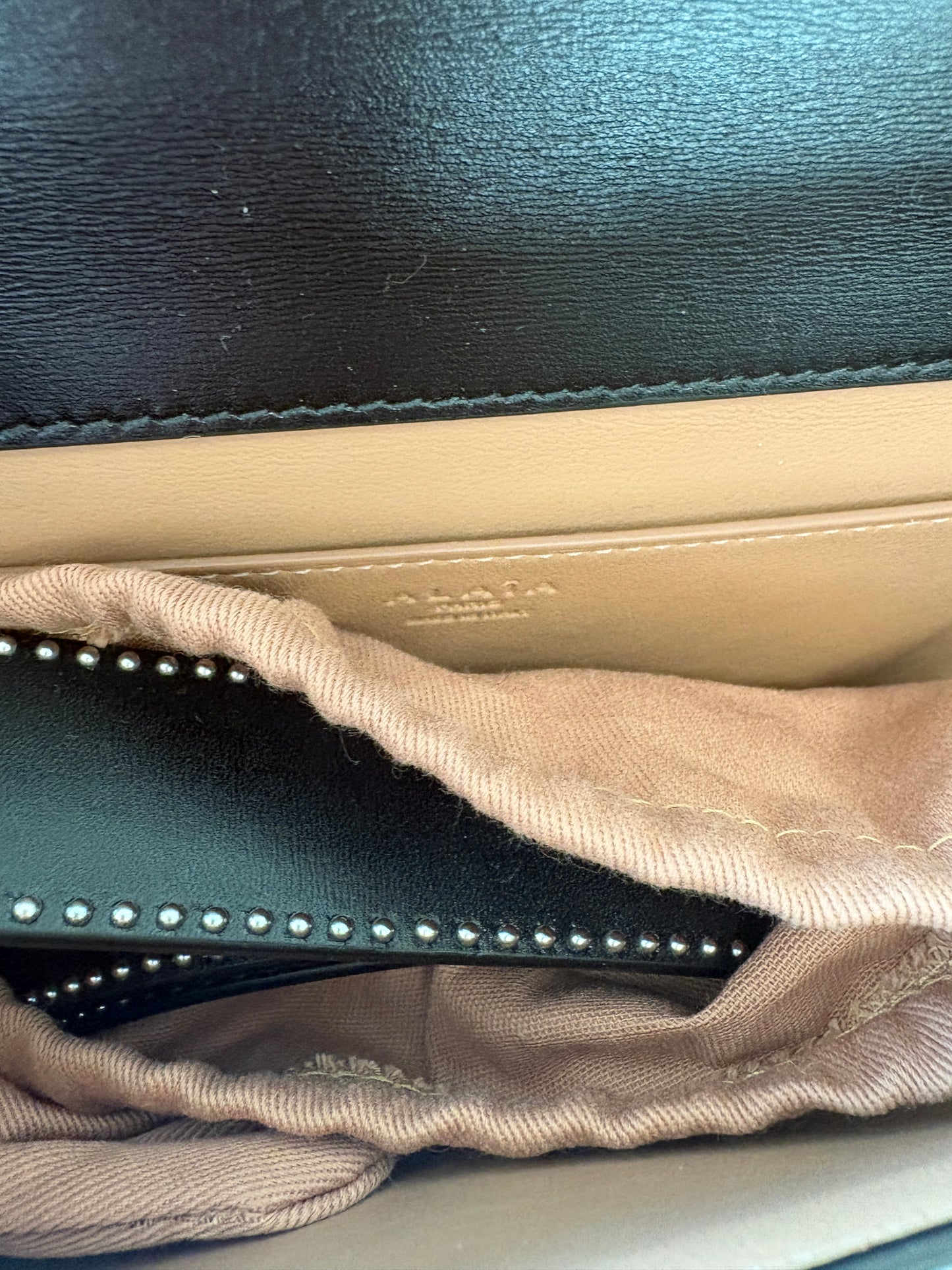Alaia Black Leather Studded Handbag