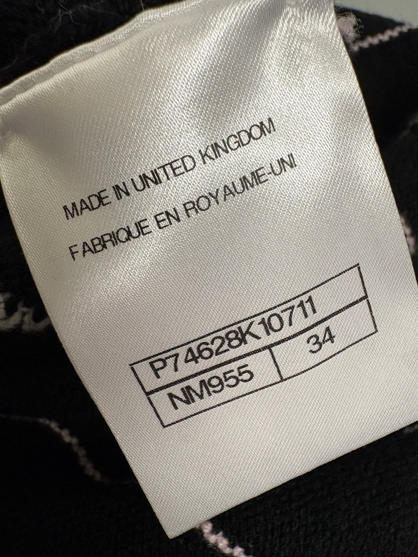 Chanel Cashmere Black Stripe Skirt