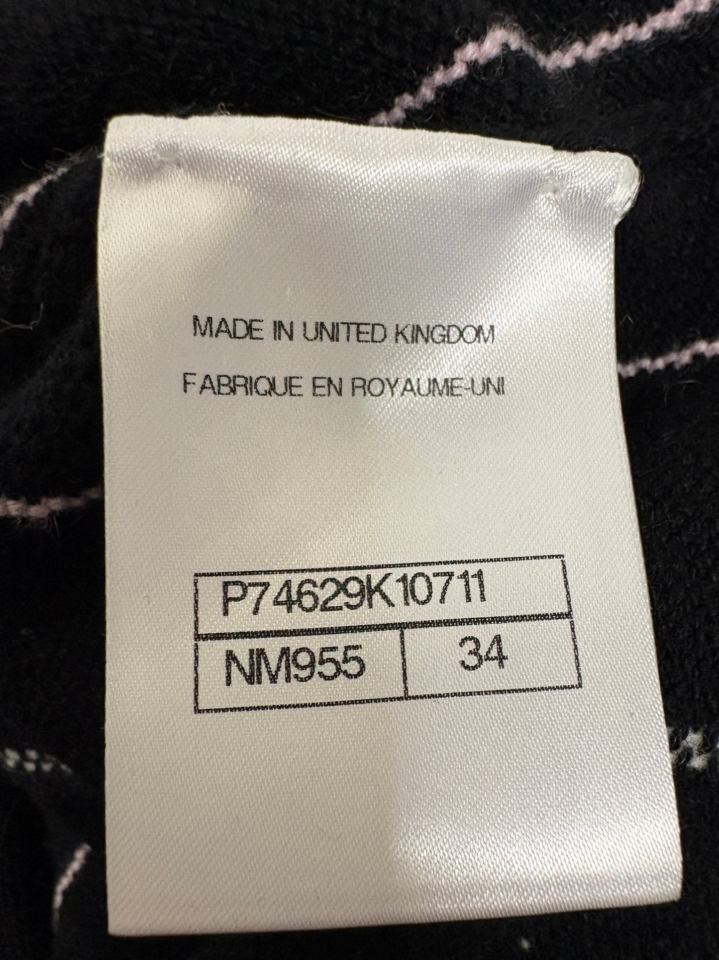 Chanel Cashmere Black Stripe Crop Top