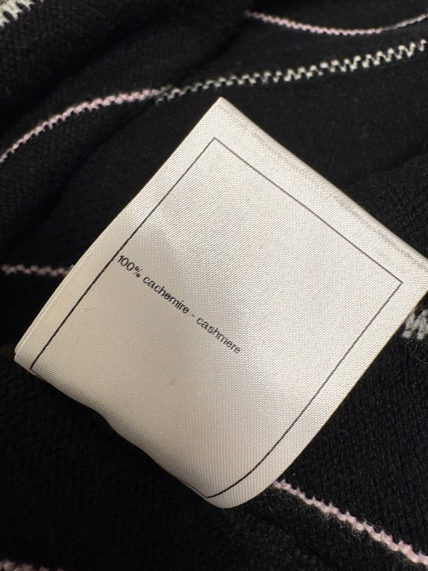 Chanel Cashmere Black Stripe Crop Top